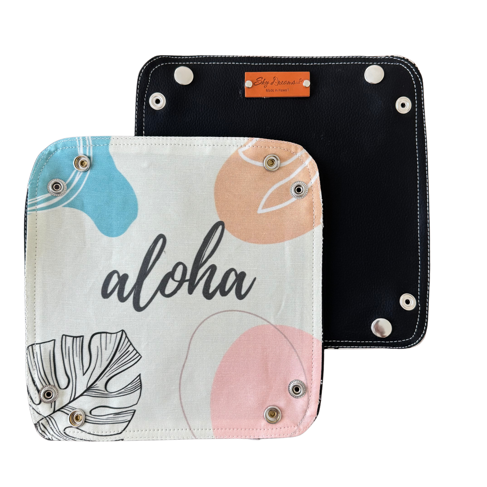 Travel Valet with Black Vegan leather-Boho Aloha