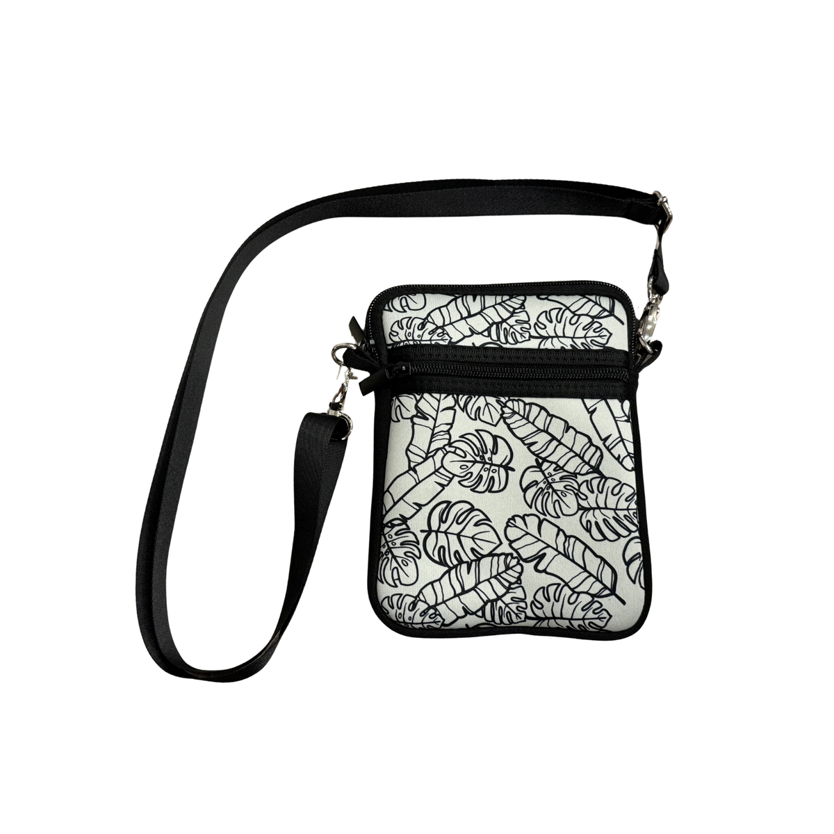 Neoprene Crossbody travel sling-Na Lau Aloha Beige