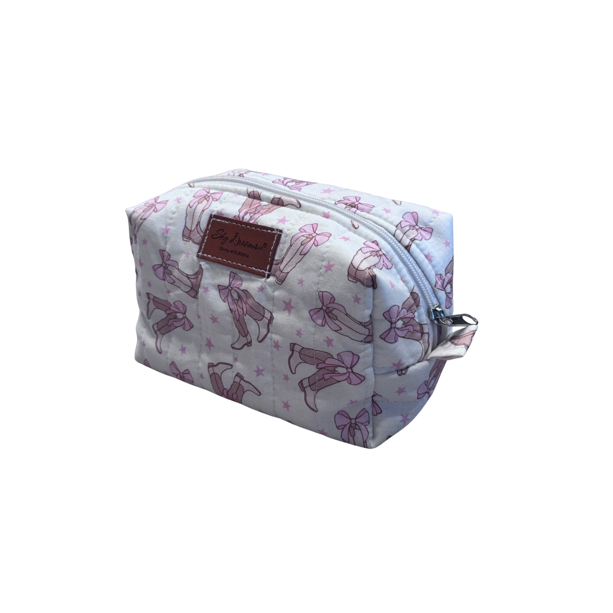 Mini cosmetic/toiletry bag-Pink Boots & Bows