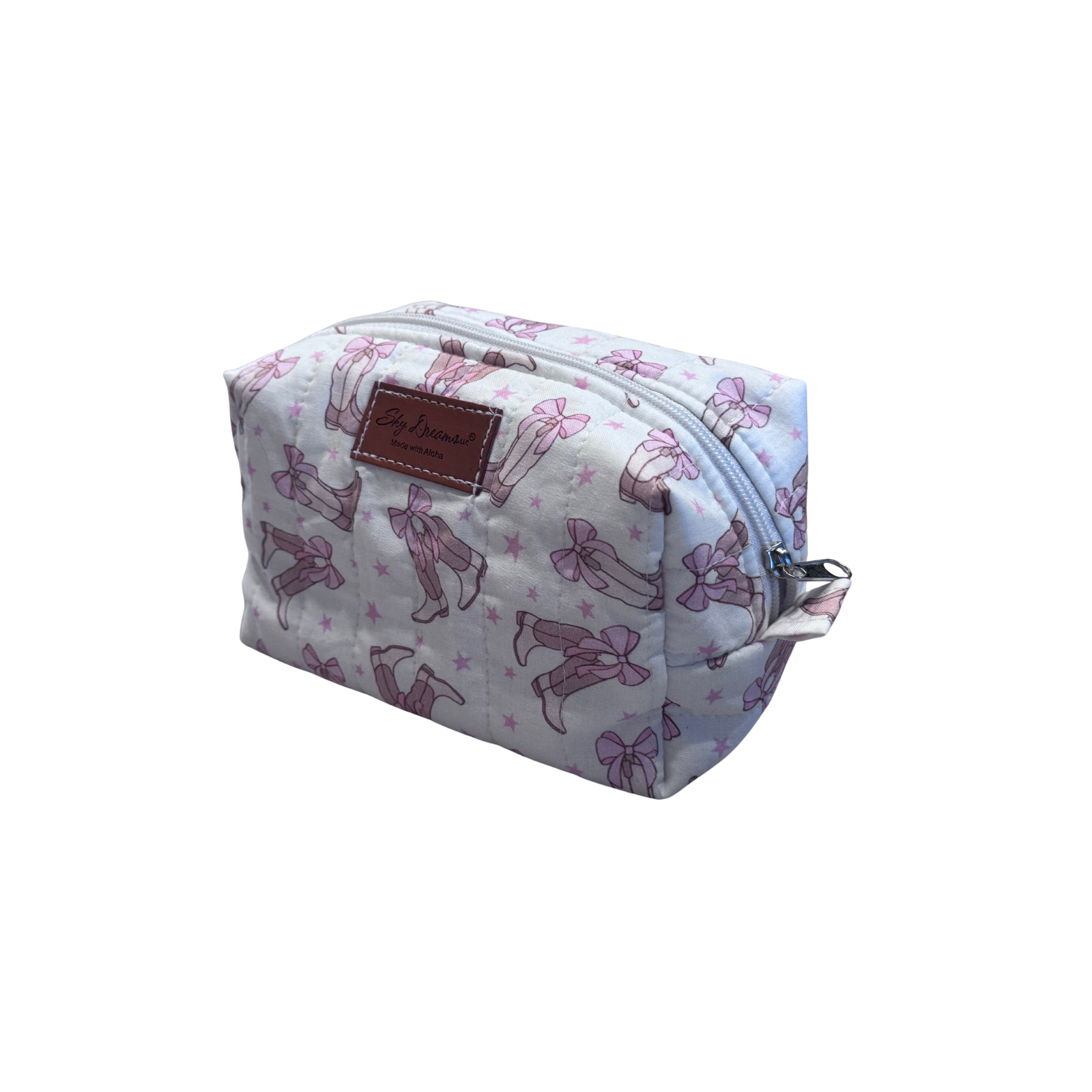 Mini cosmetic/toiletry bag-Pink Boots & Bows
