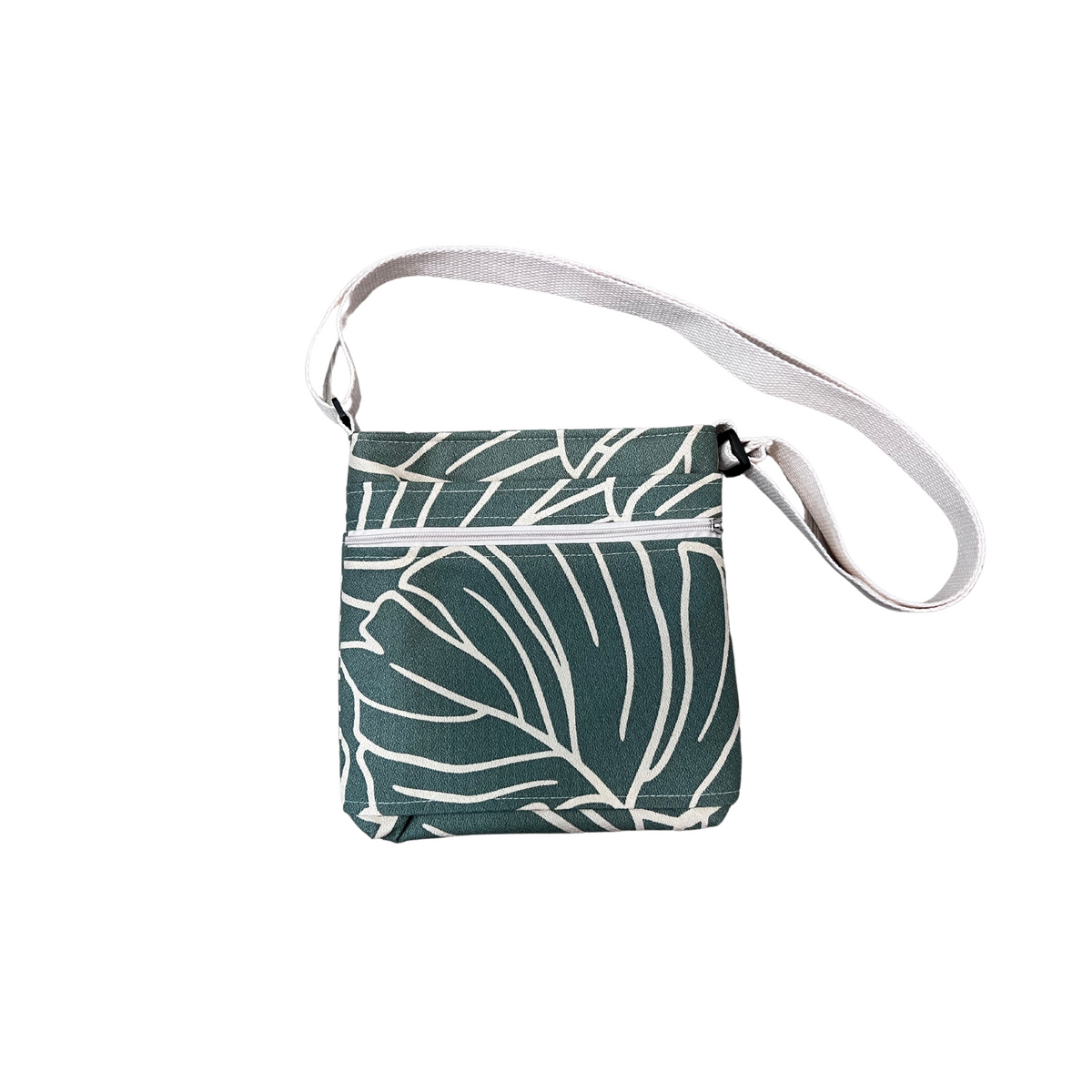 Deluxe Sky Water bottle crossbody sling with Trolley sleeve-Sage Monstera