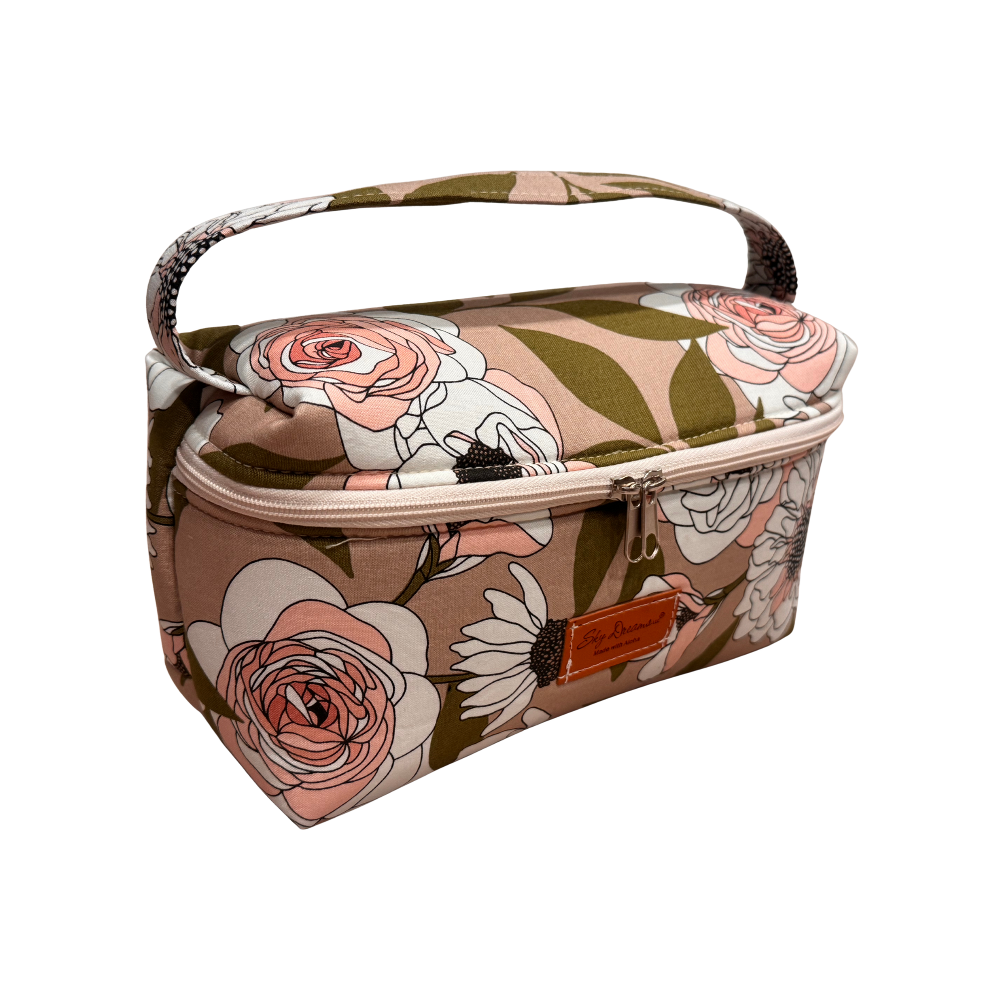 Padded Train case toiletry bag-Botanical Gardens