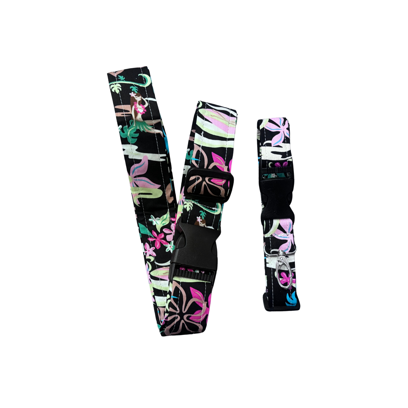Sky LugStrap and Mini LugStrap2 in Mini suitecase-Hula Wahine Black