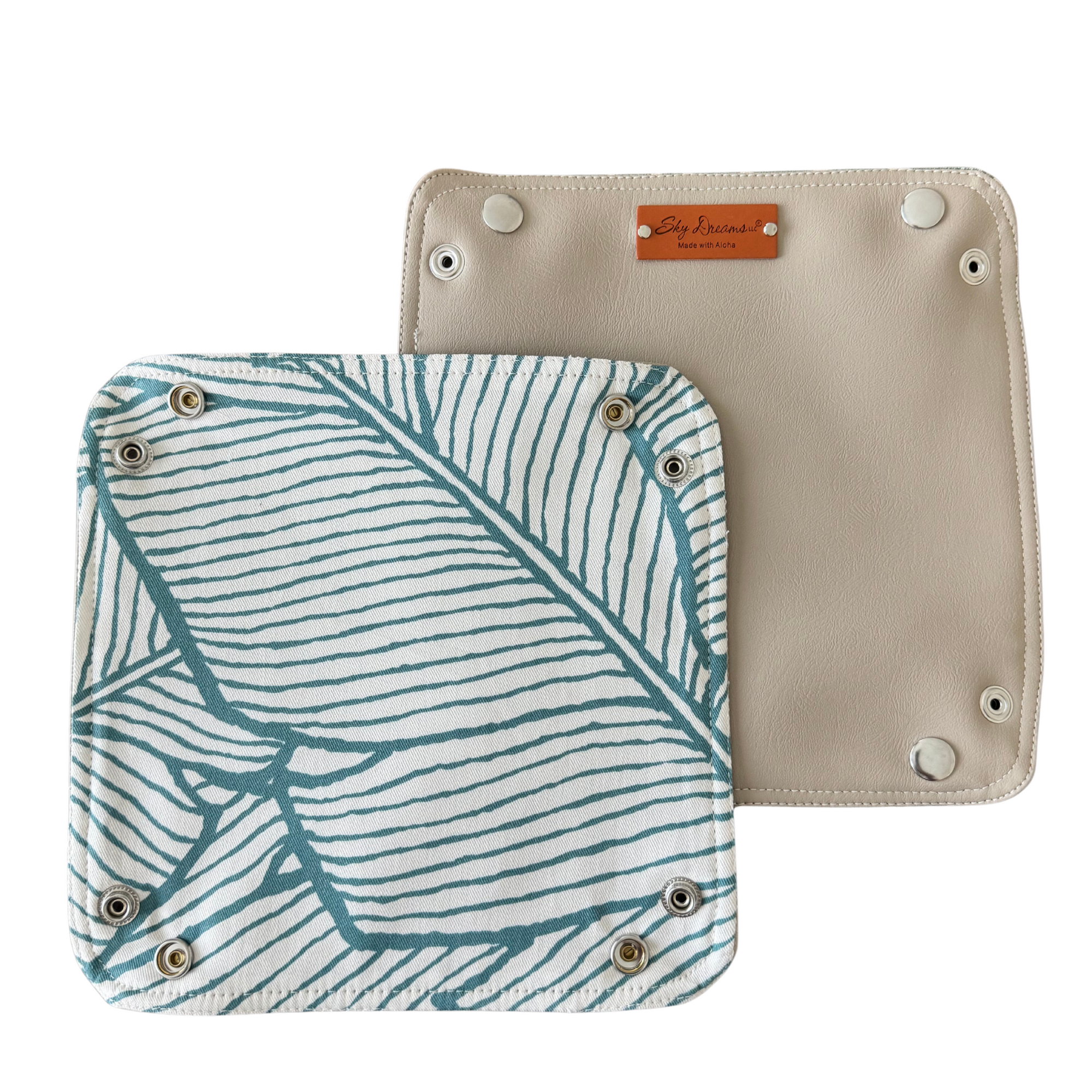 Travel Valet with Beige Vegan leather-Maia Blue