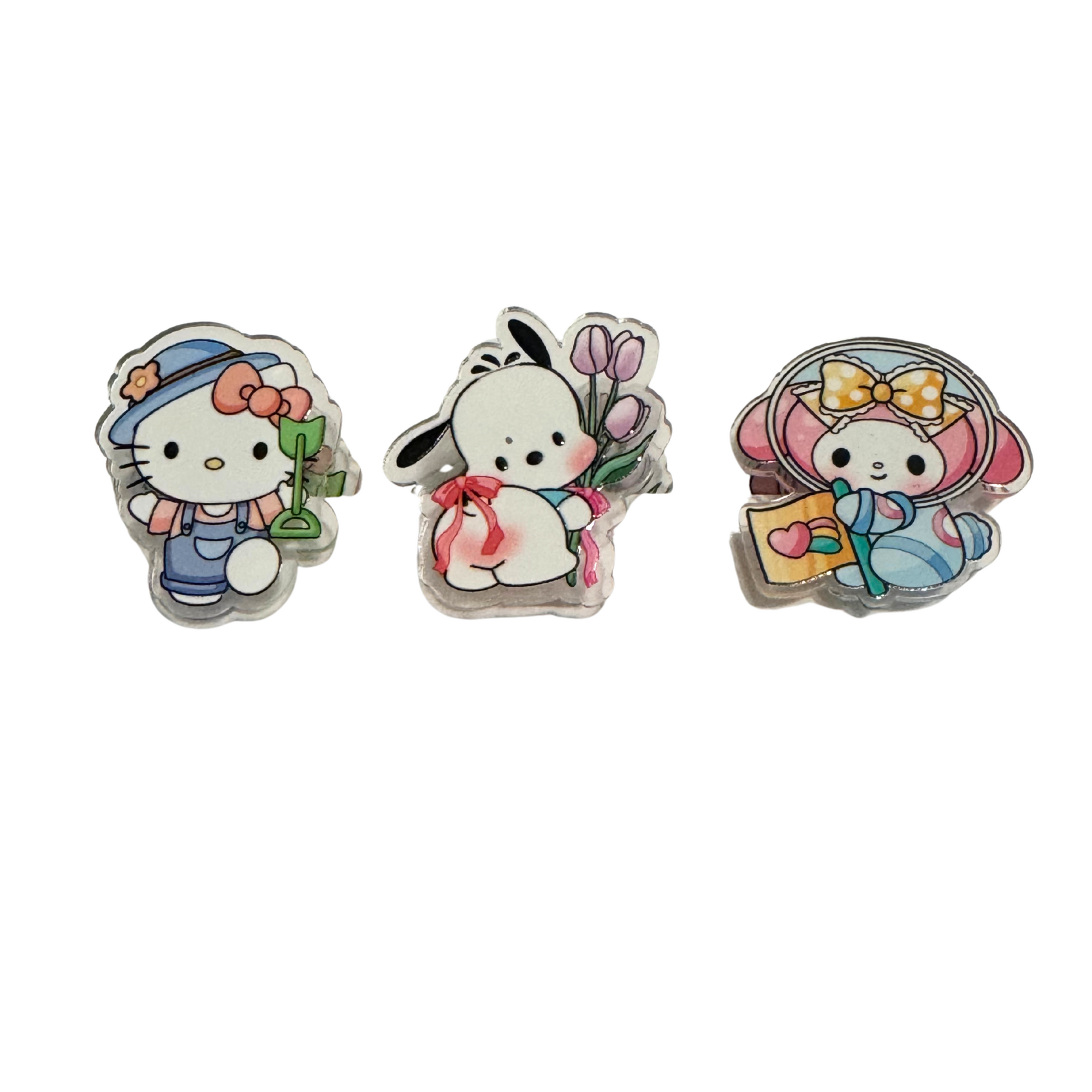 Limited edition-Acrylic Clips 3 Pcs-Kawaii #6