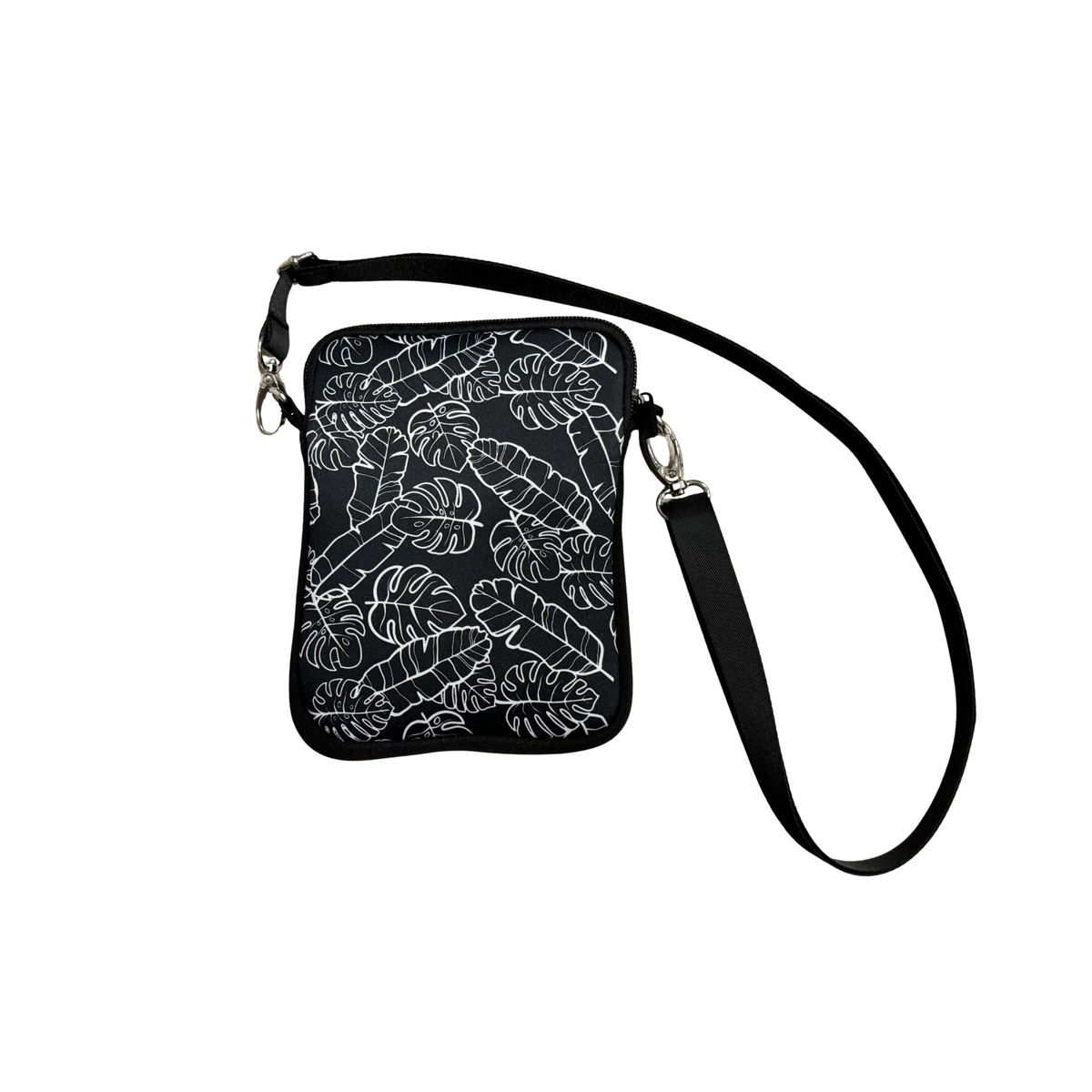 Neoprene Crossbody travel sling-Na Lau Aloha Black