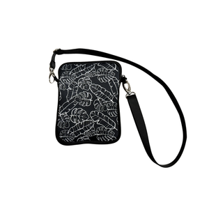 Neoprene Crossbody Travel Sling - Na Lau Aloha Black