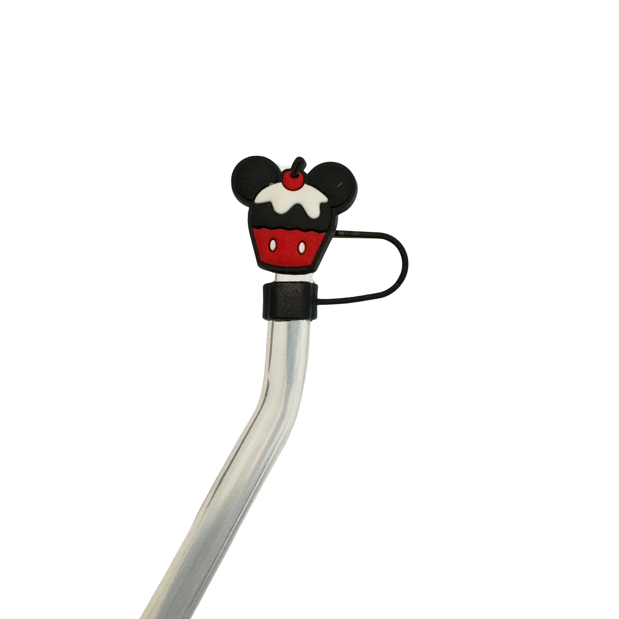 Limited edition-Silicone Straw topper-Black cupcake