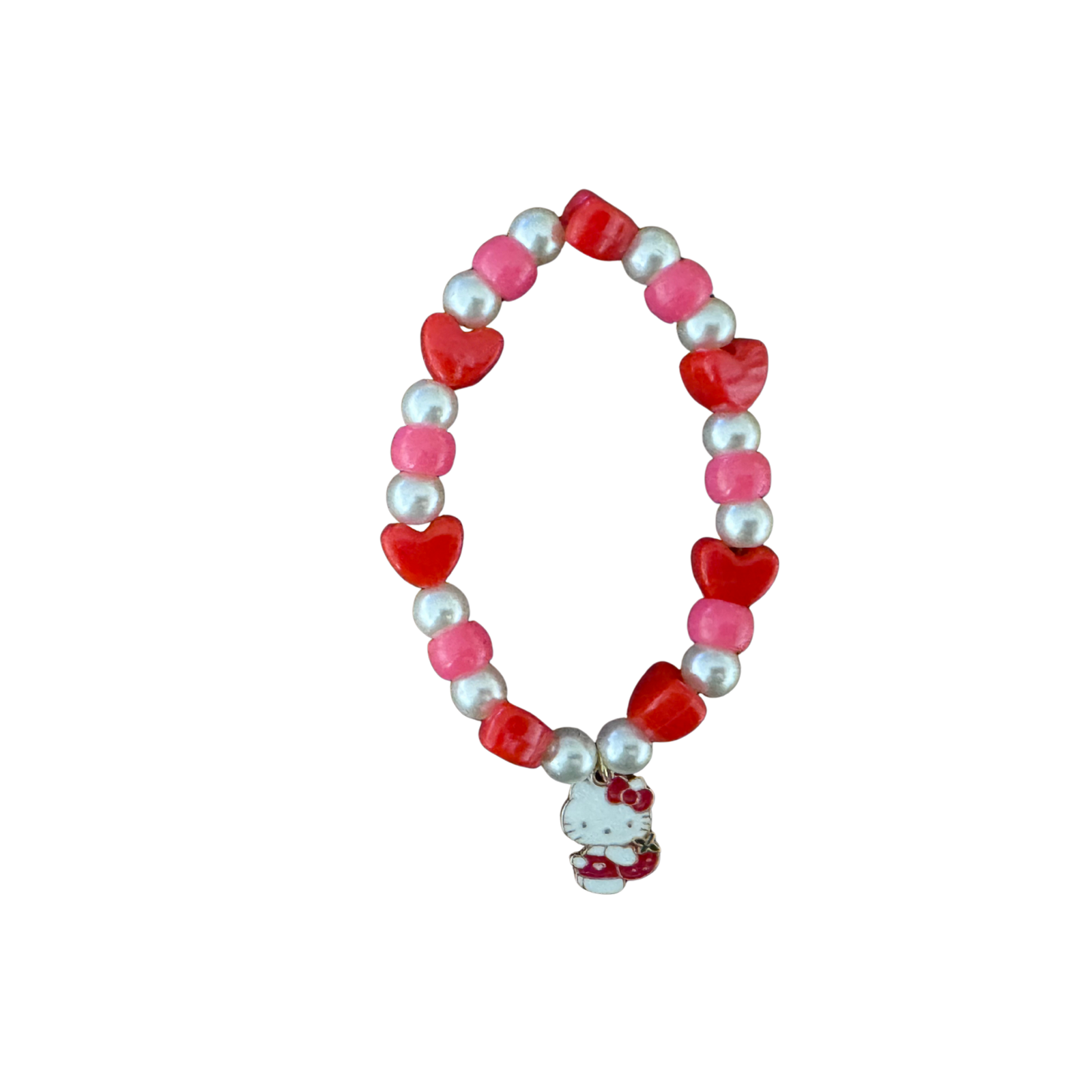Violet's Sparkle shop-Large bracelet w/ charm-Red with kawaii charm