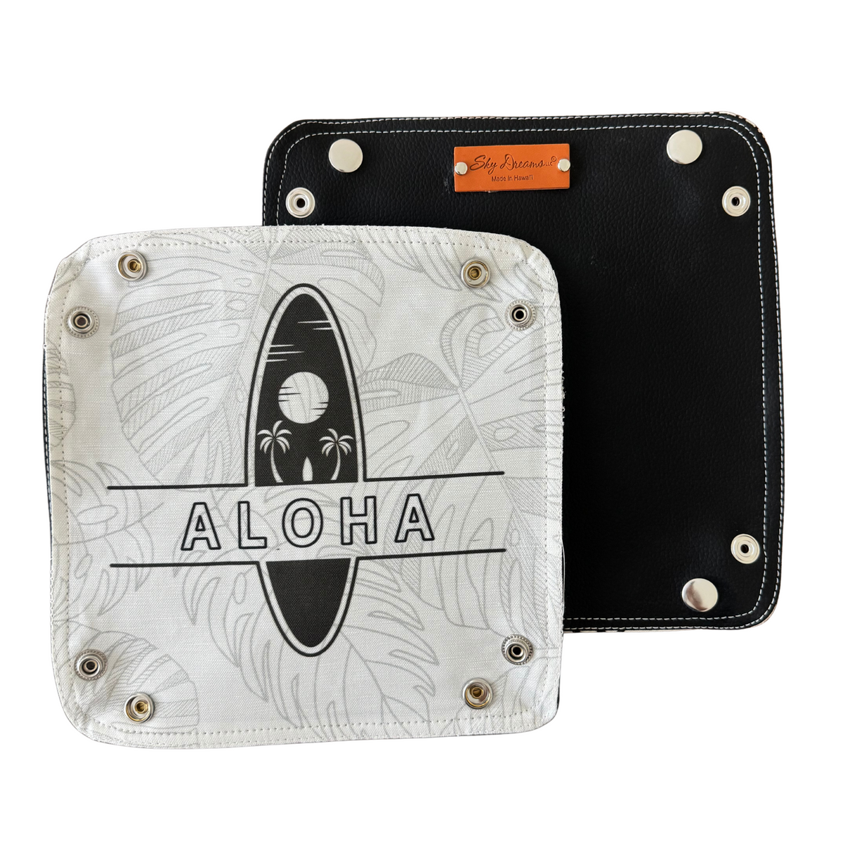 Personalized Black Vegan Leather Travel Valet – Aloha Surf