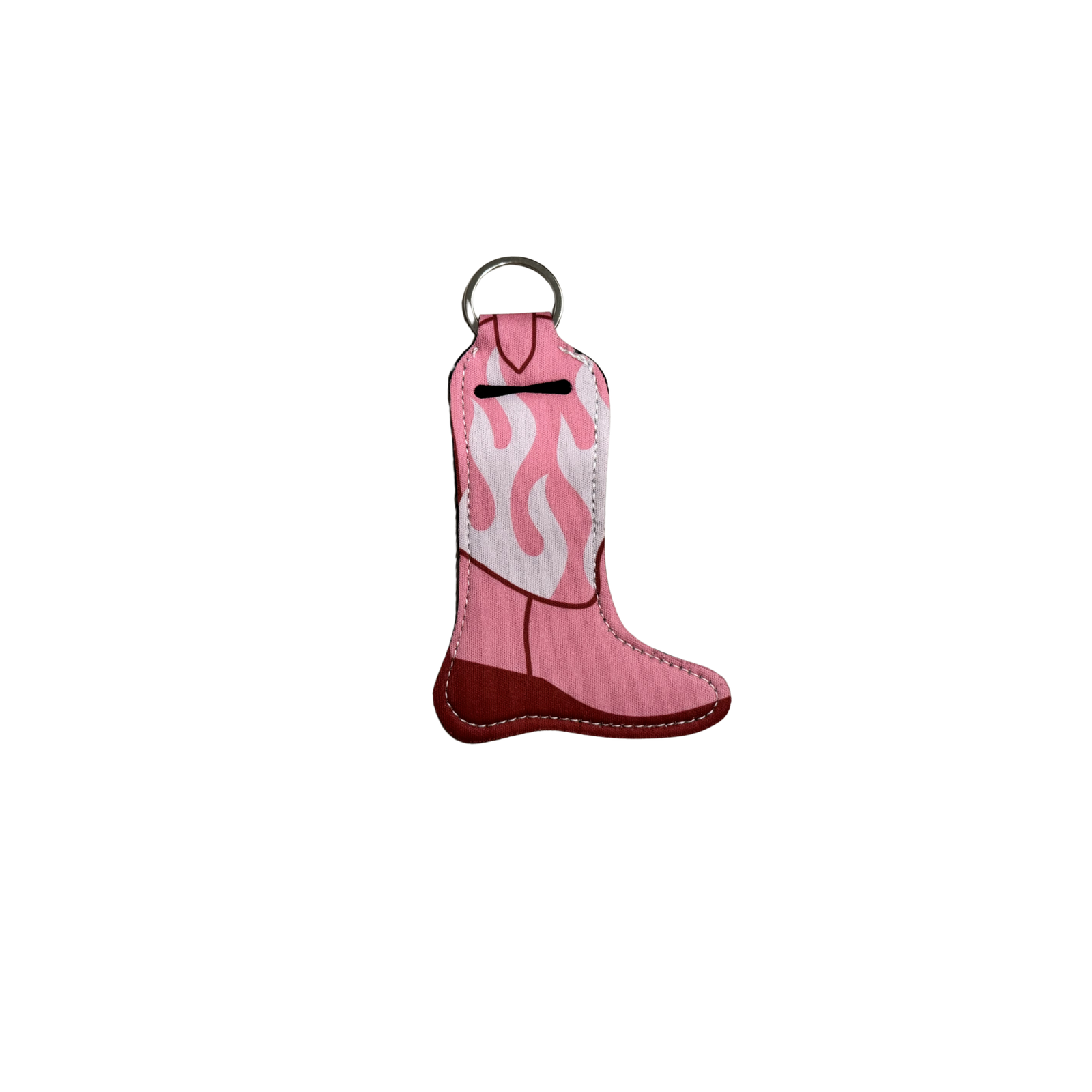 Neoprene Lipstick Keychain Bag charm-Pink boots