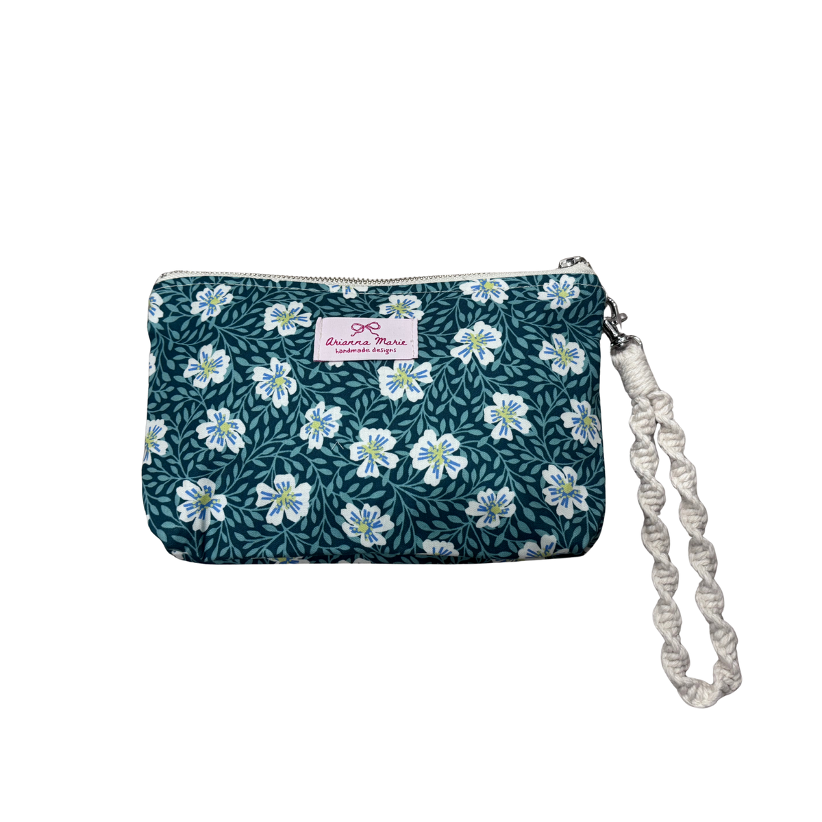 Arianna Marie zipper pouch-Green florals-Limited edition