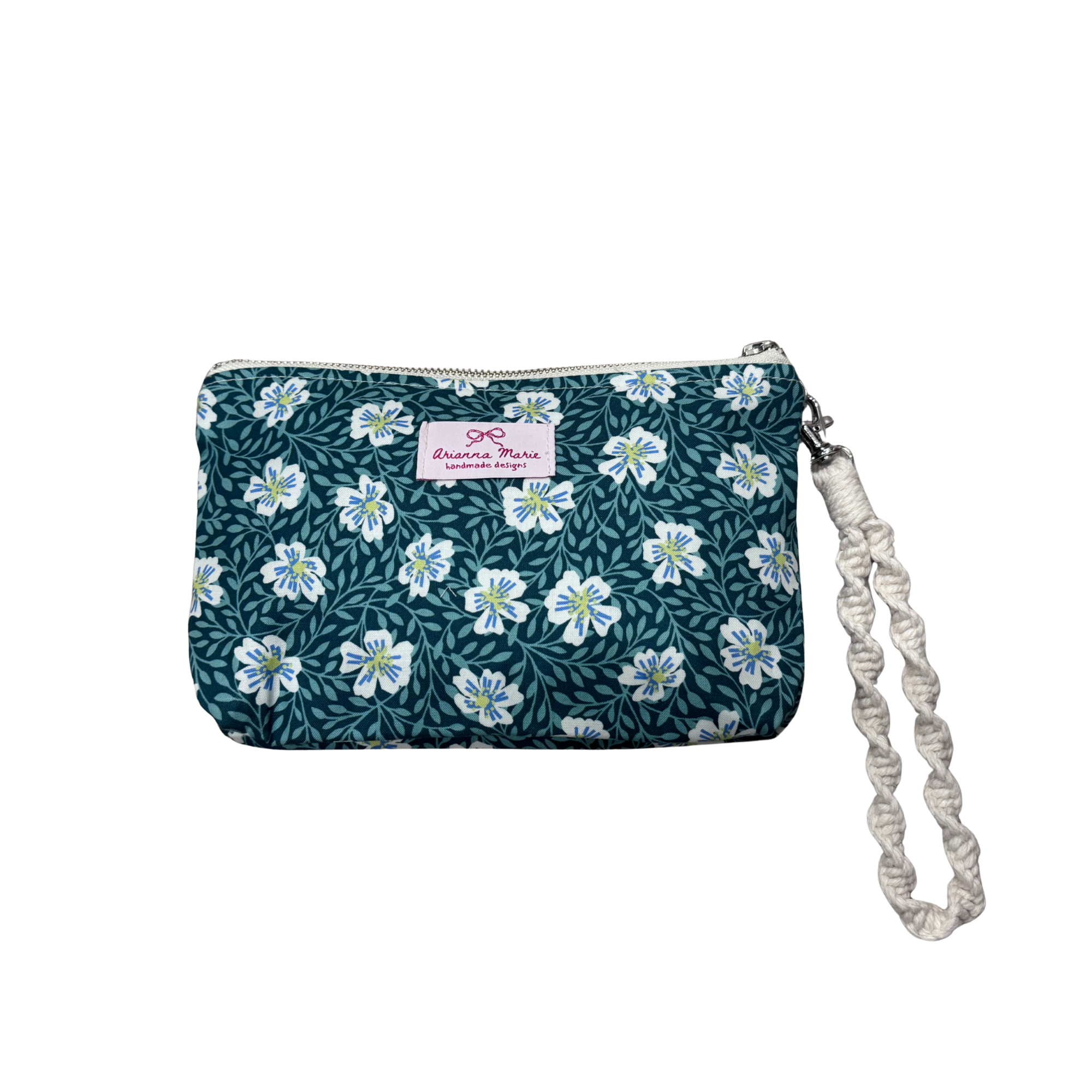 Arianna Marie zipper pouch-Green florals-Limited edition