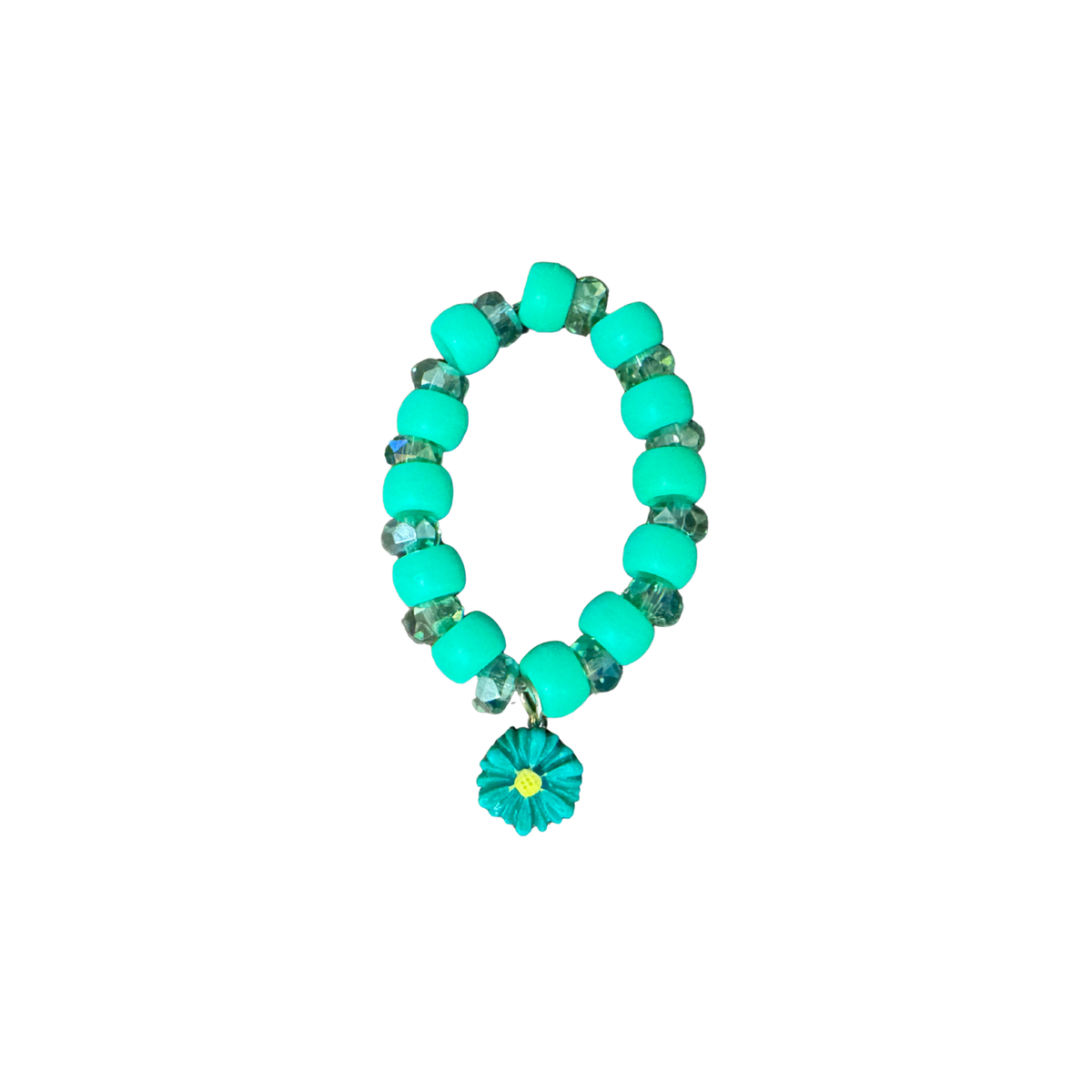 Violet&#39;s Sparkle shop-Bracelet bracelet w/ charm-Green Daisy