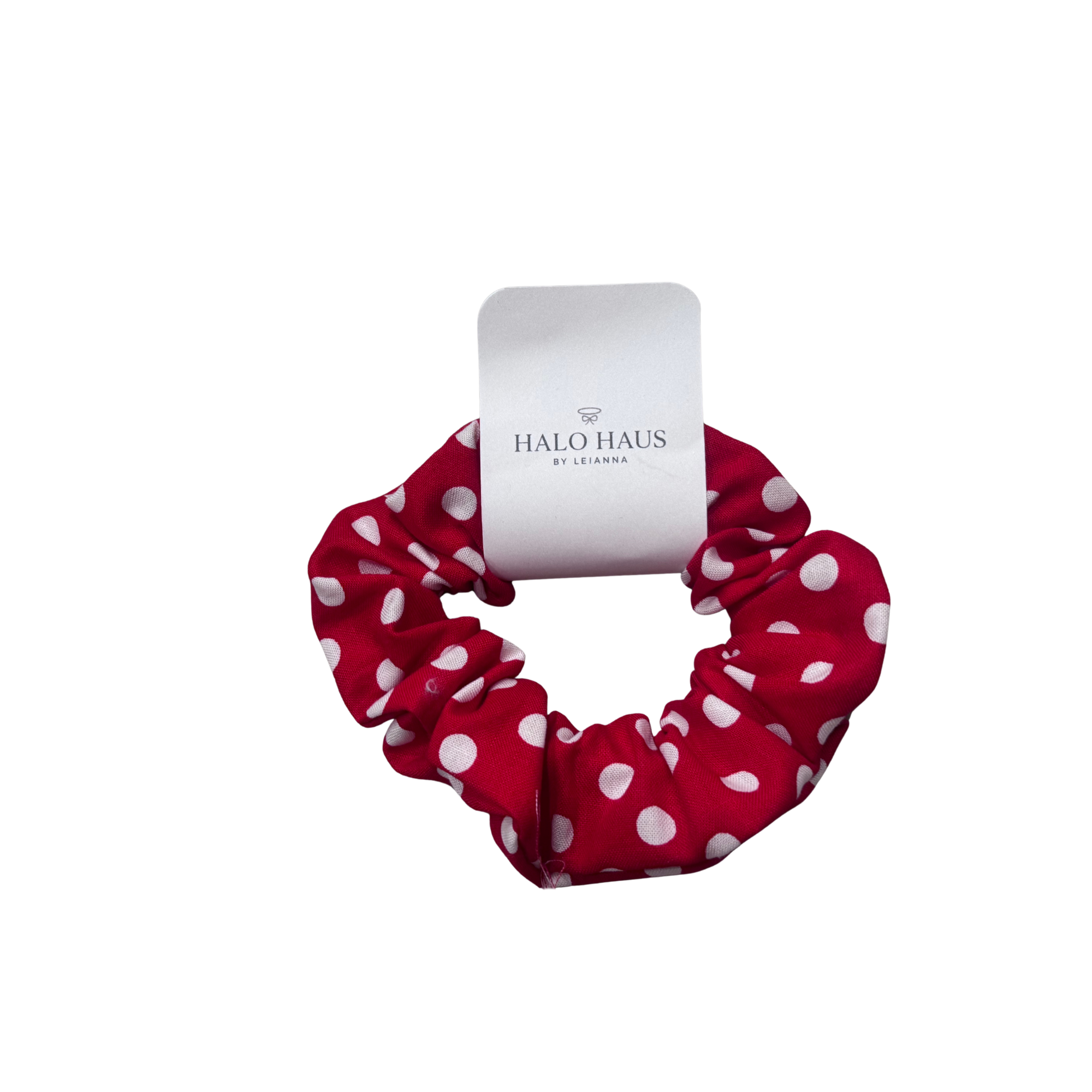 Halo Haus scrunchies-Red and white polka dots