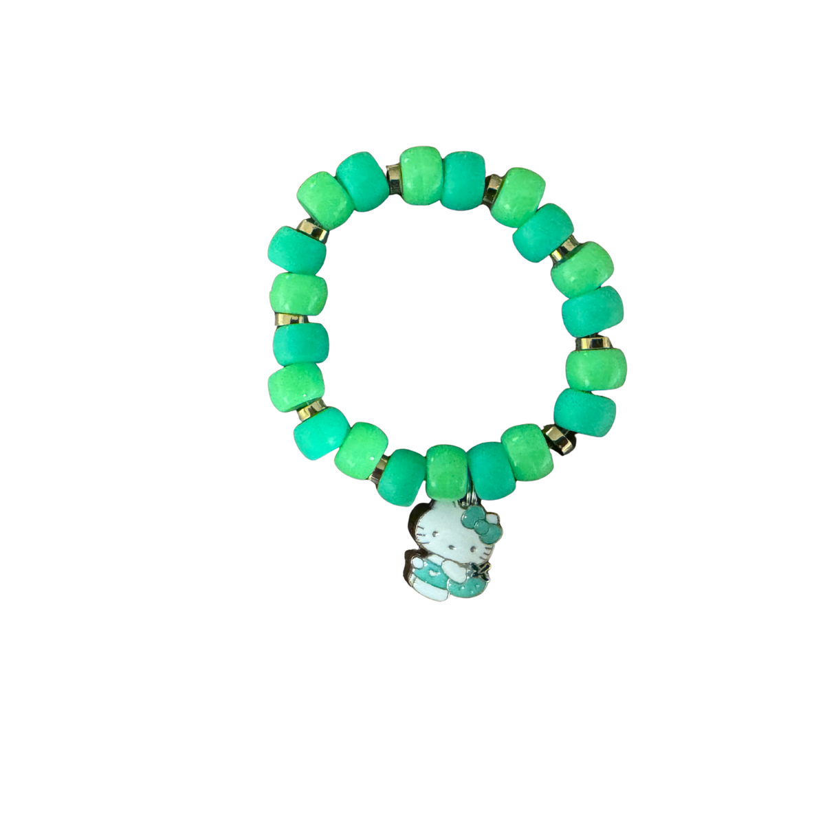 Violet&#39;s Sparkle shop-Large bracelet w/ charm-Green with kawaii charm