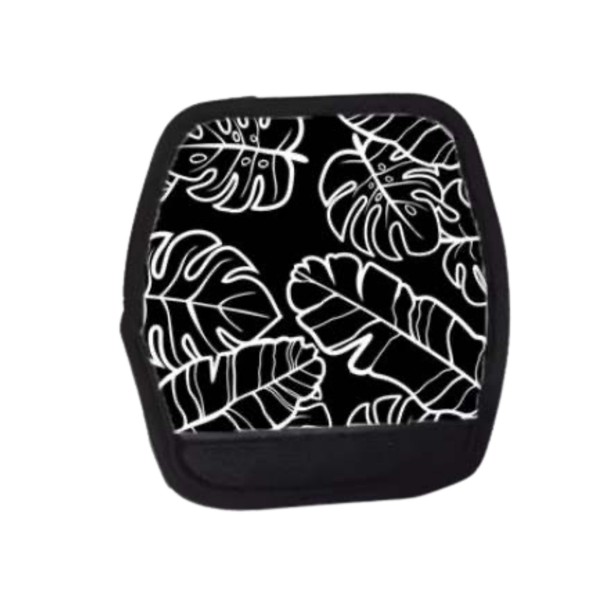 Luggage Handle wrap-Na Lau aloha black w/ beige leaves