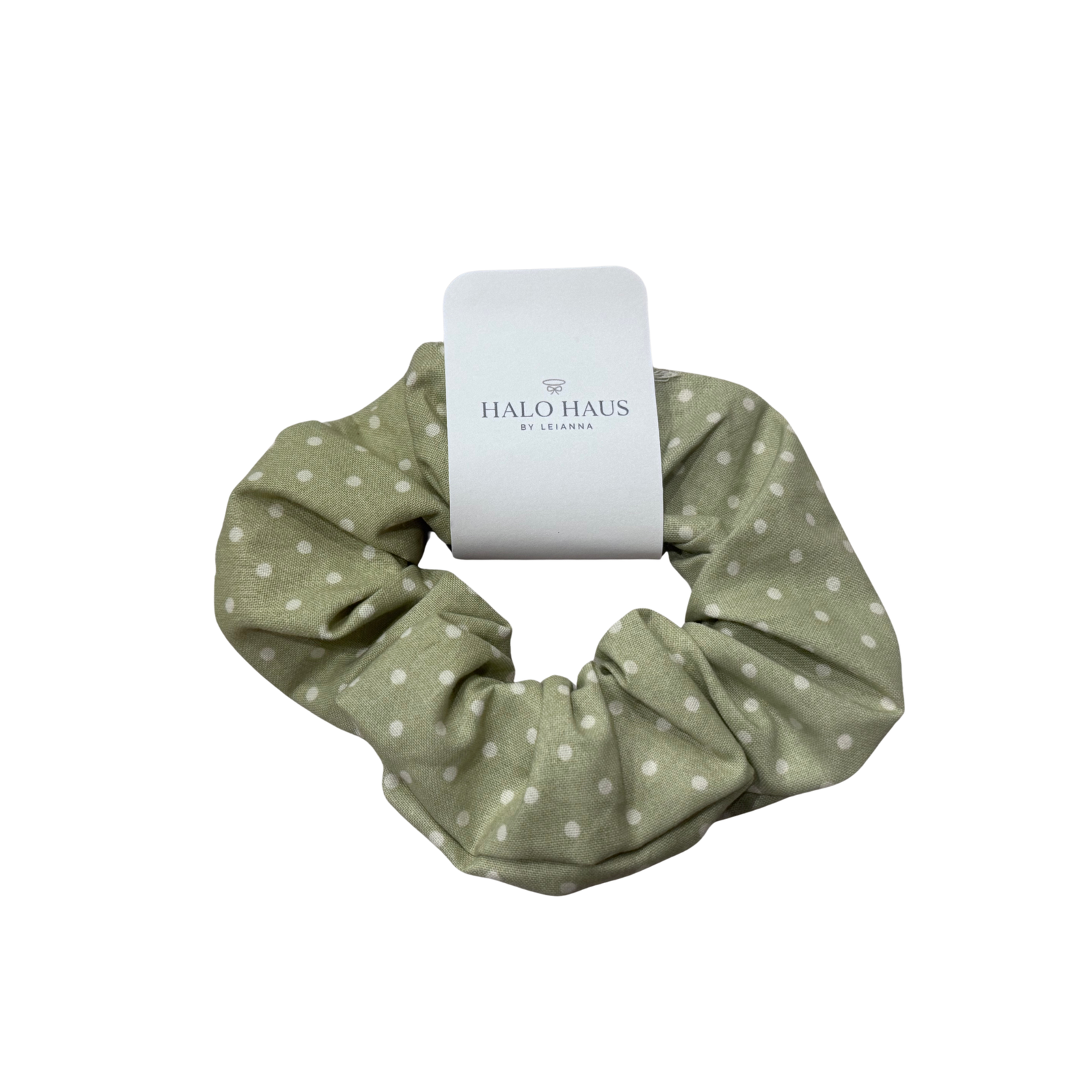 Halo Haus scrunchies-Mint green polka dots