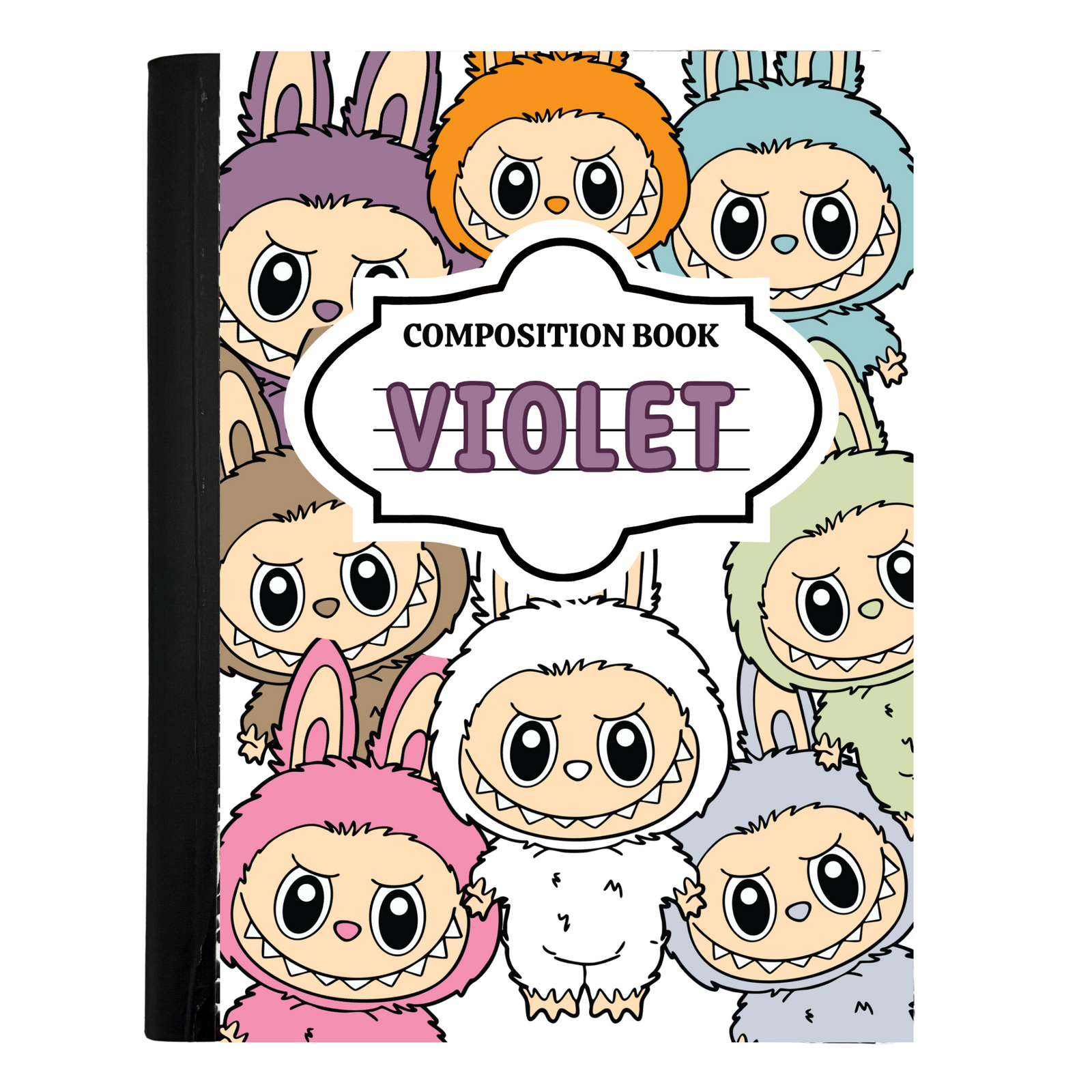 Personalized composition/Travel composition notebooks-Colorful Monster
