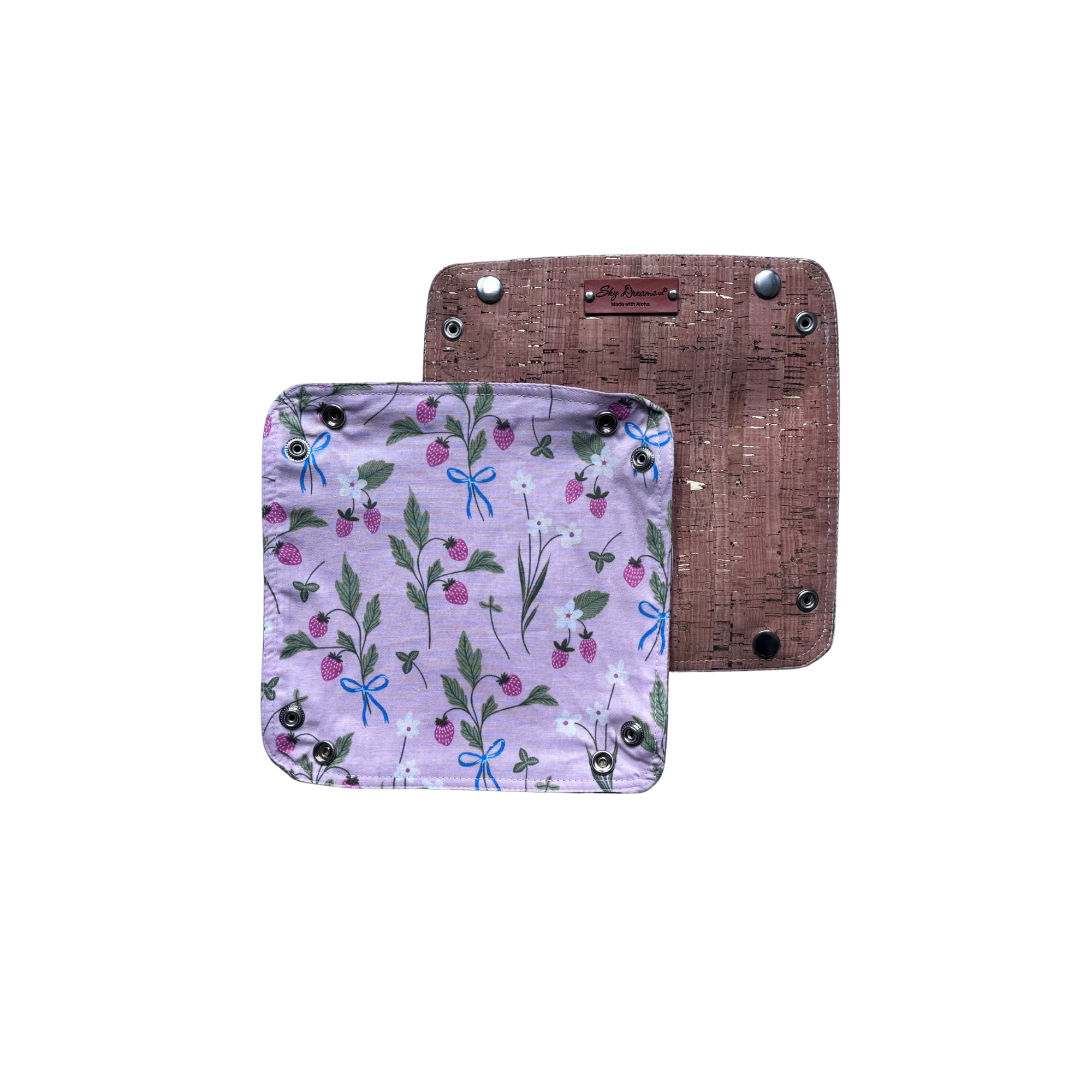 Travel Valet with Cork-Strawberry fields
