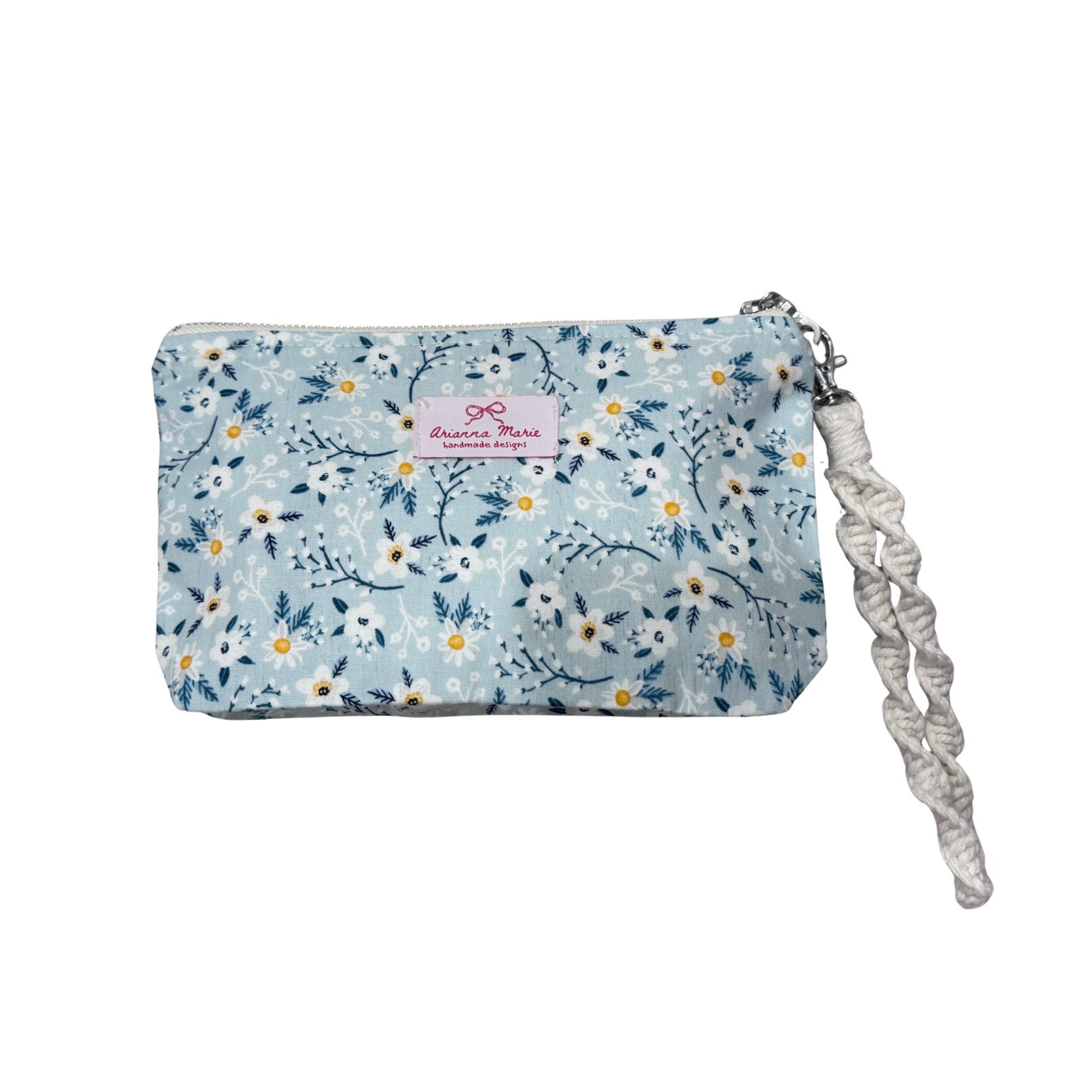 Arianna Marie zipper pouch-Mint Daisy