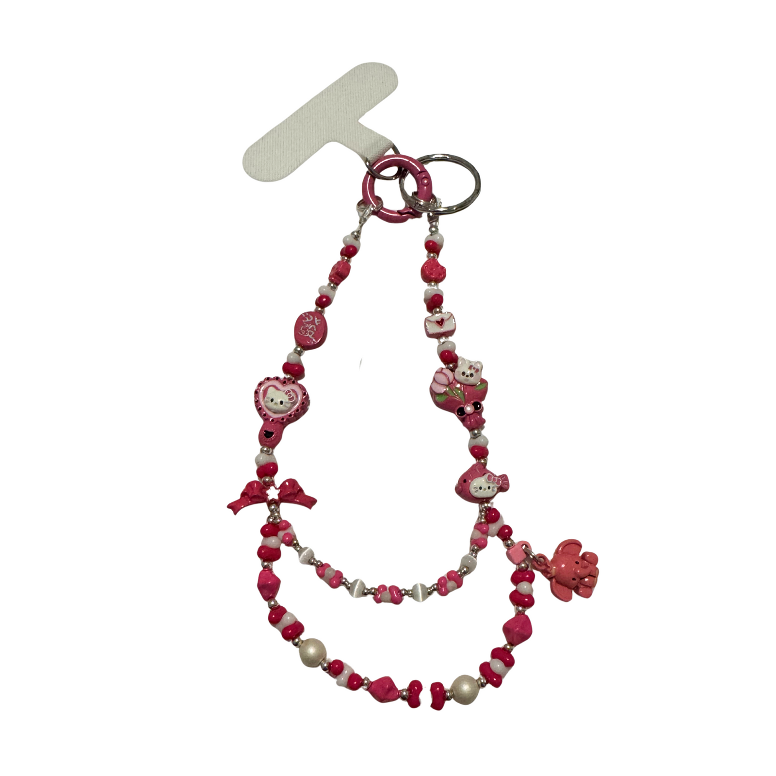 Limited edition-Phone/Key Chain wristlet strap Beads and charms-Design 21