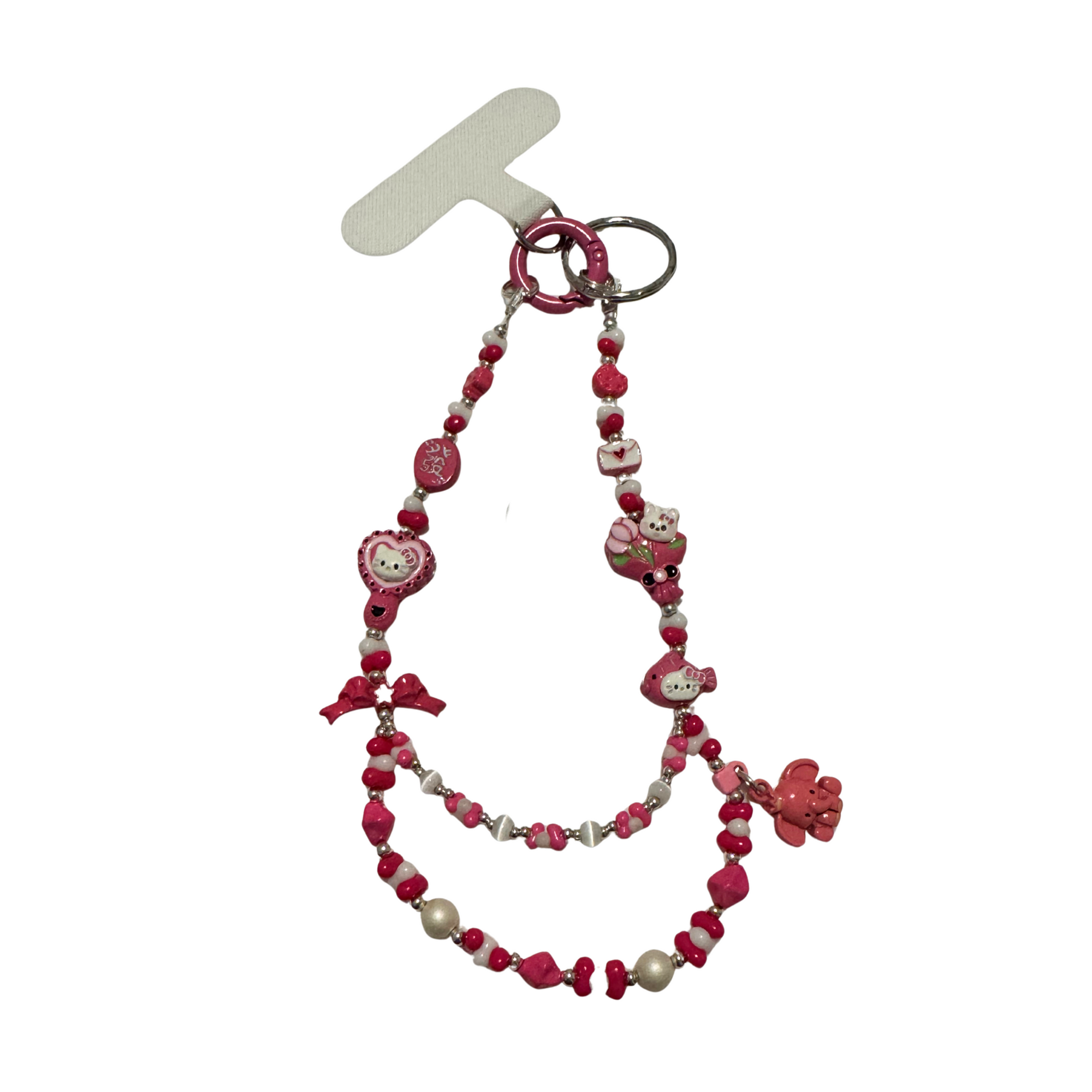 Limited edition-Phone/Key Chain wristlet strap Beads and charms-Design 21