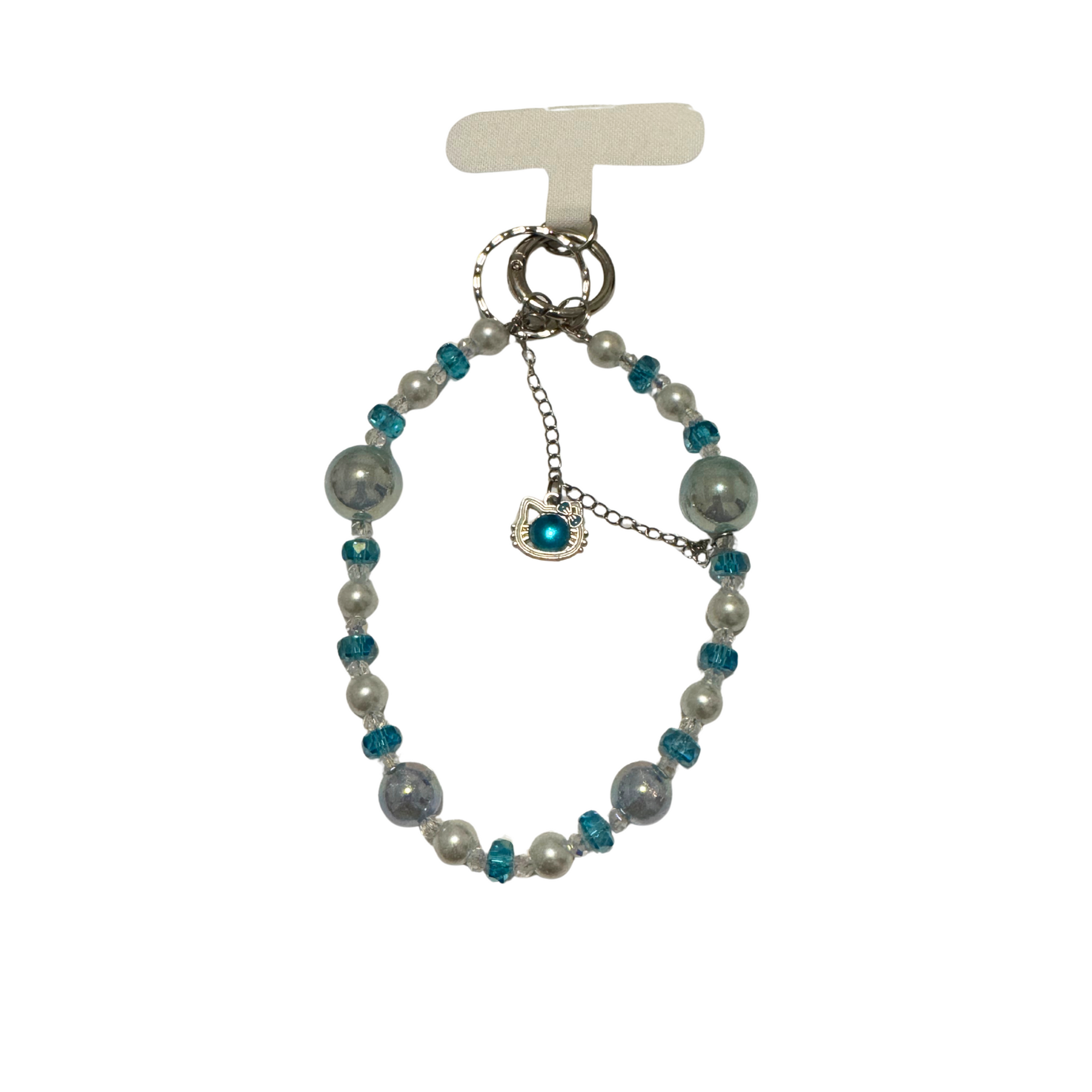 Limited edition-Phone/Key Chain wristlet strap Beads and charms-Design 17