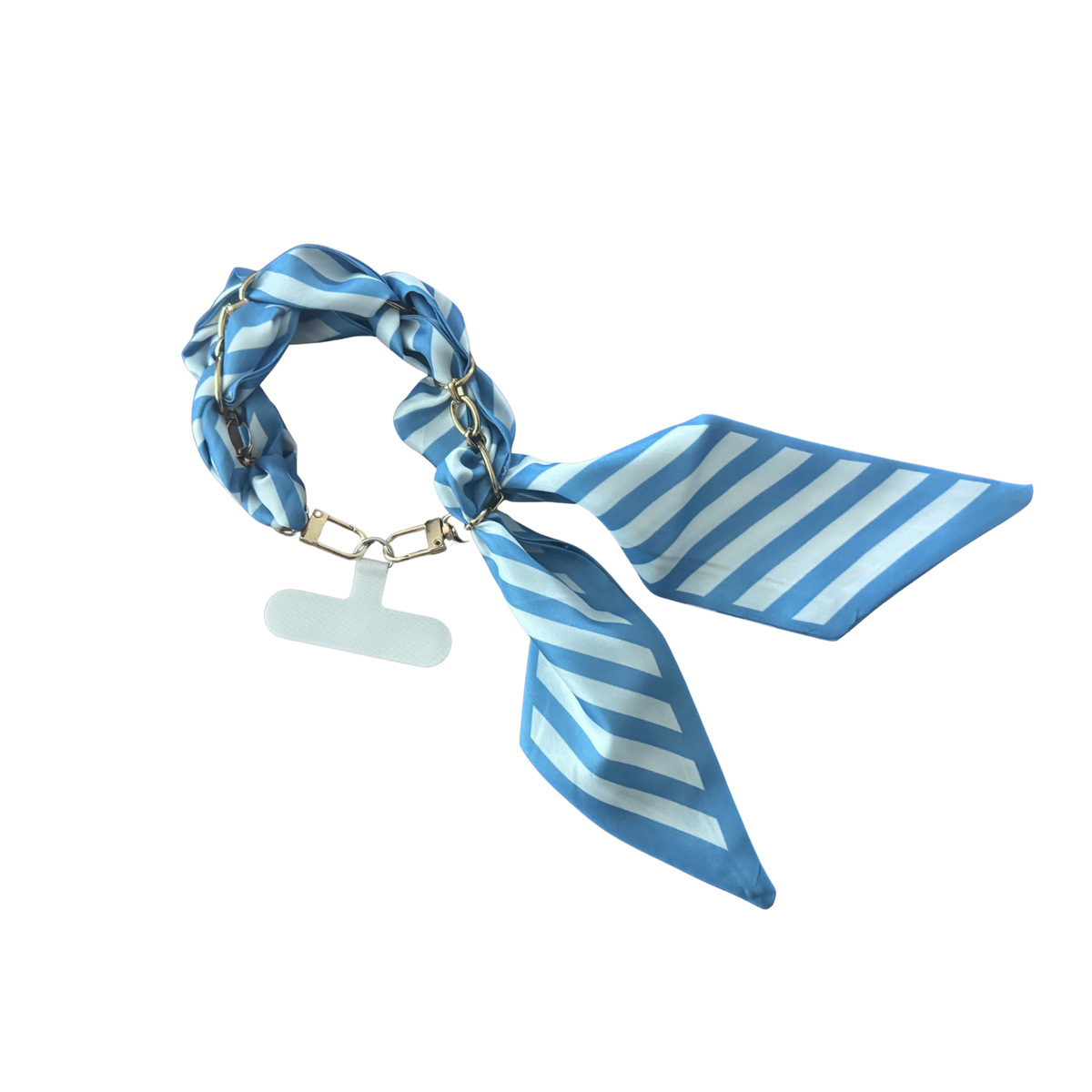 Scarf phone wristlet-Blue strip