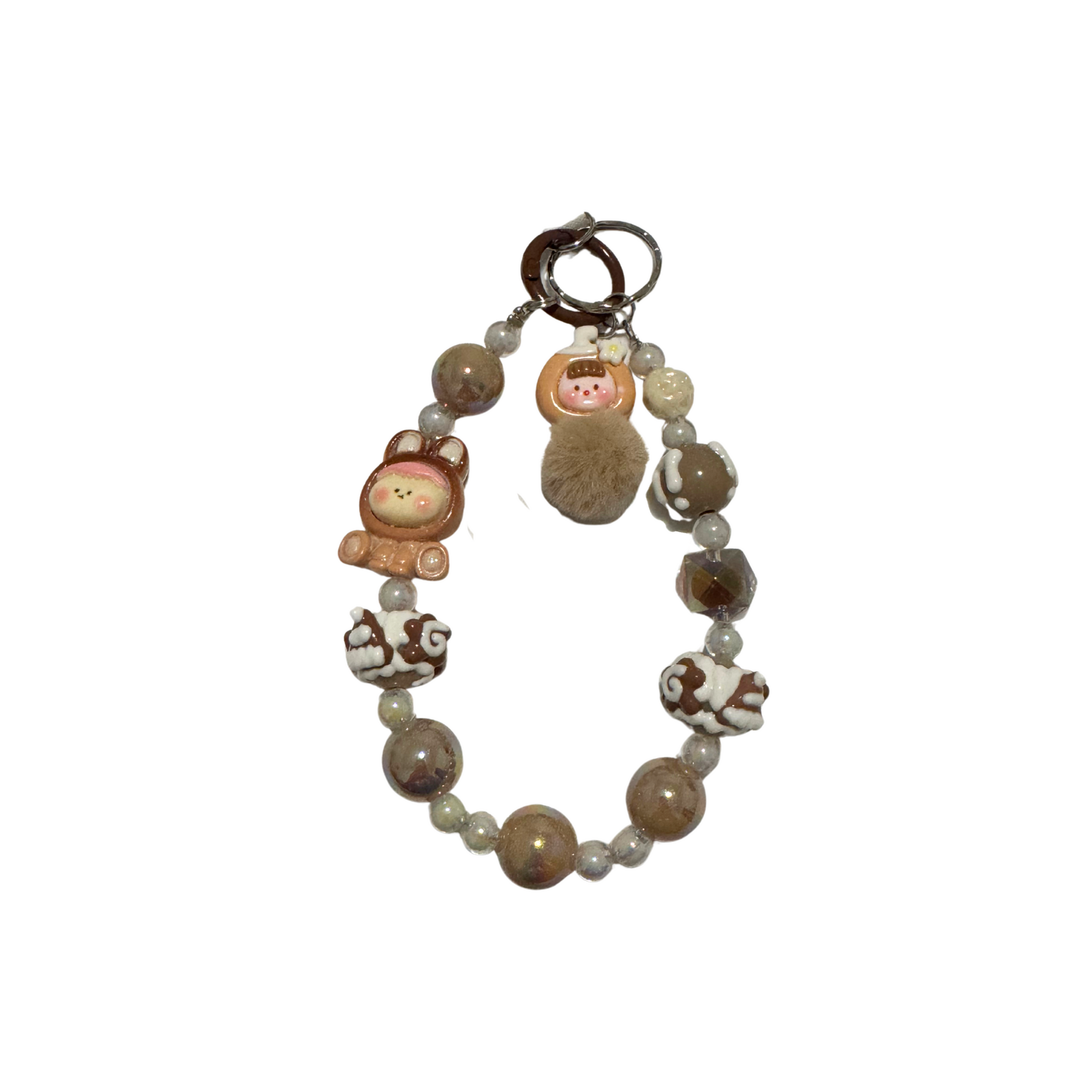 Limited edition-Phone/Key Chain wristlet strap Beads and charms-Design 13