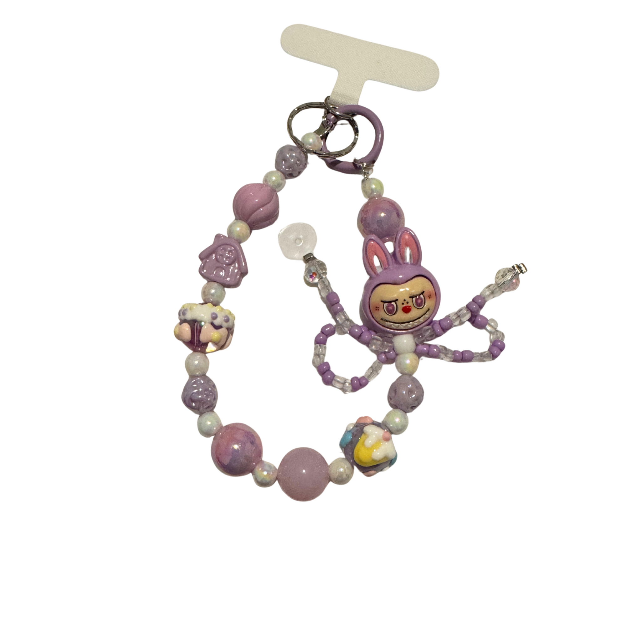 Limited edition-Phone/Key Chain wristlet strap Beads and charms-Design 3