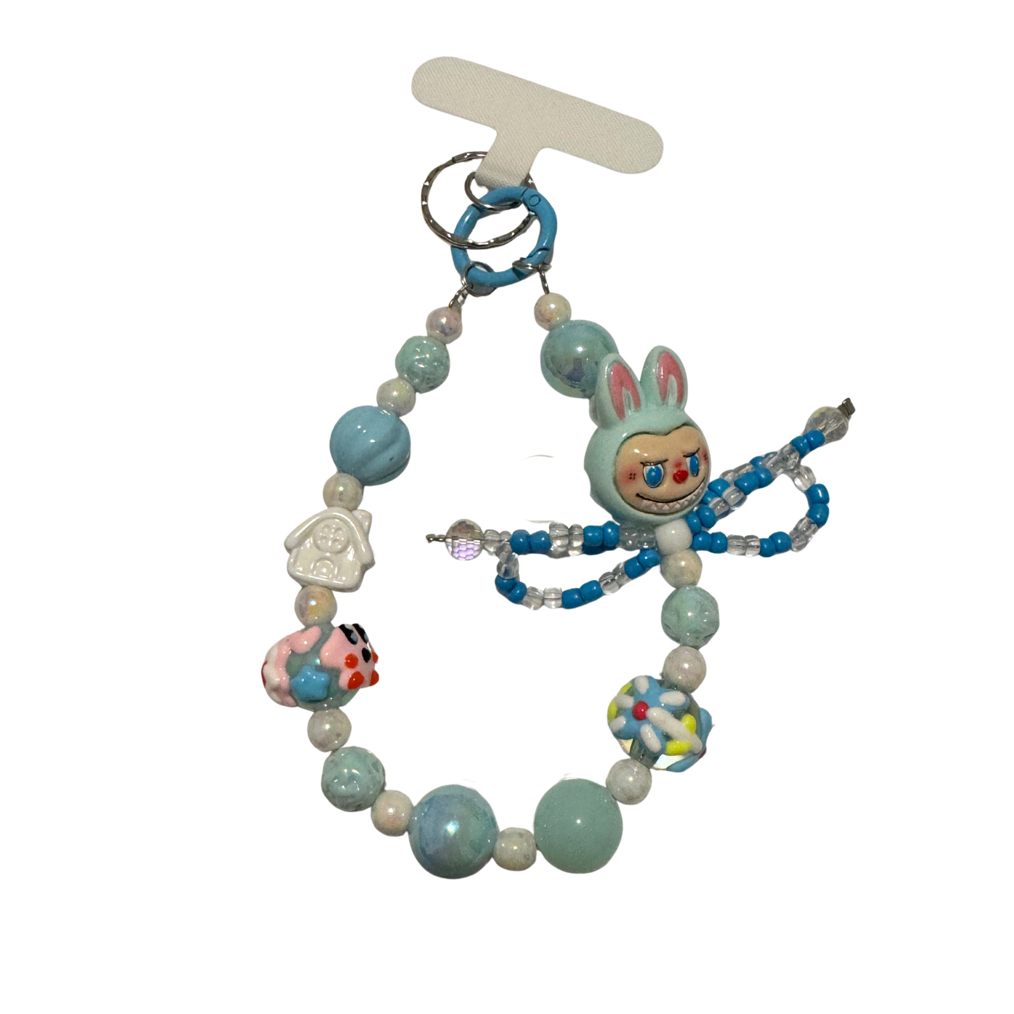 Limited edition-Phone/Key Chain wristlet strap Beads and charms-Design 1