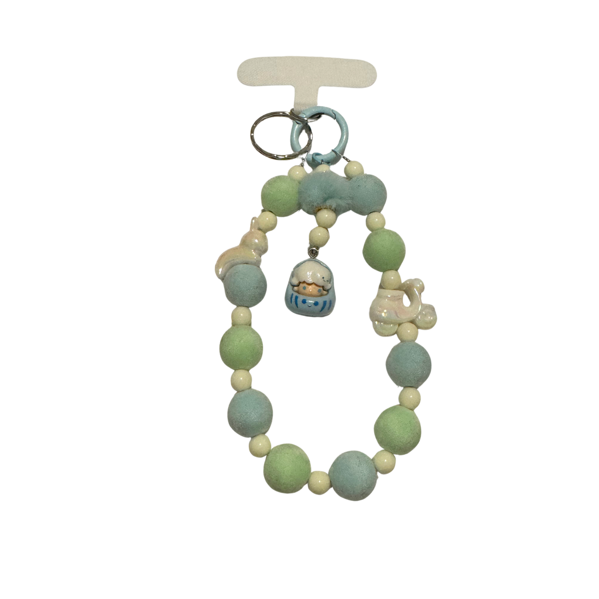 Limited edition-Phone/Key Chain wristlet strap Beads and charms-Design 11