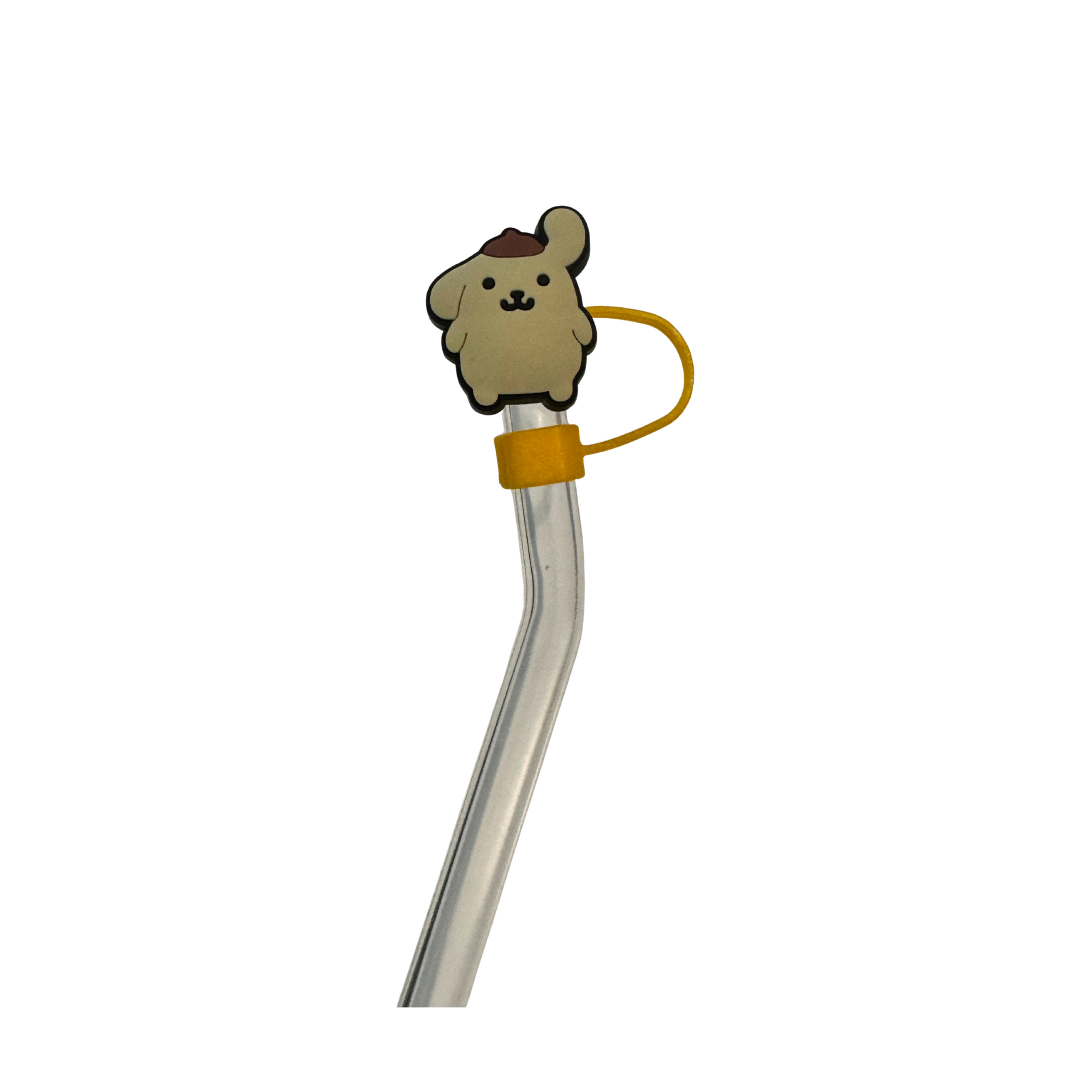 Limited edition-Silicone Straw topper-Yellow Pom