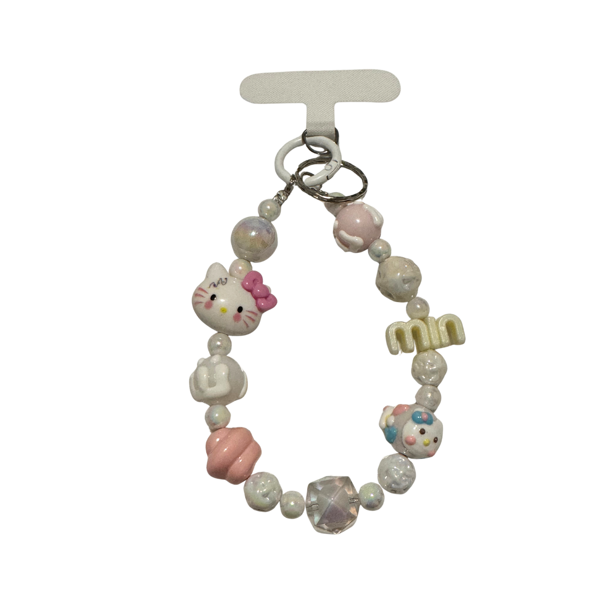 Limited edition-Phone/Key Chain wristlet strap Beads and charms-Design 20