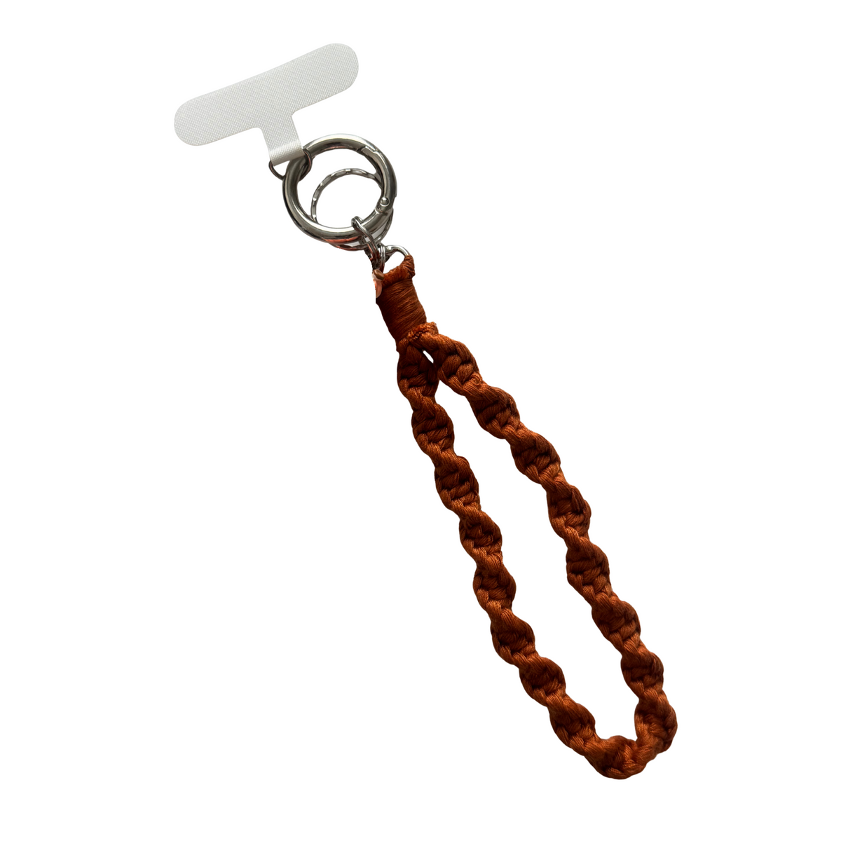 Limited edition-Phone/Key Chain wristlet strap-Macrame burnt orange-Design 5