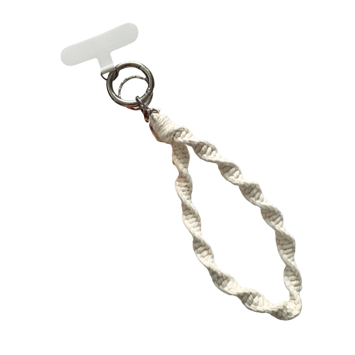 Limited edition-Phone/Key Chain wristlet strap-Macrame white-Design 25
