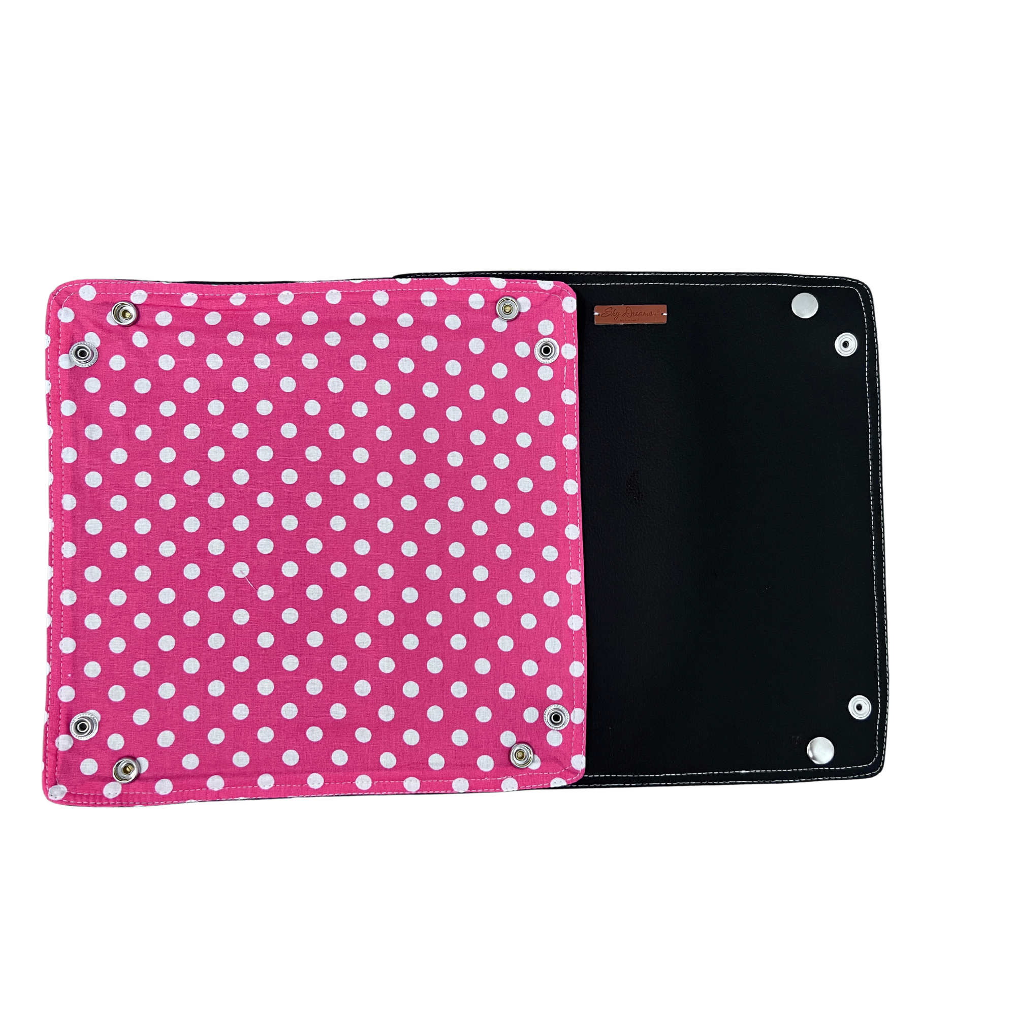 X-Large Travel Valet-Magical Collection Large Pink and White Dots no Bow