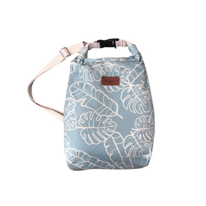 Sky Travel stash bag-Na lau Aloha Blue with beige leaves