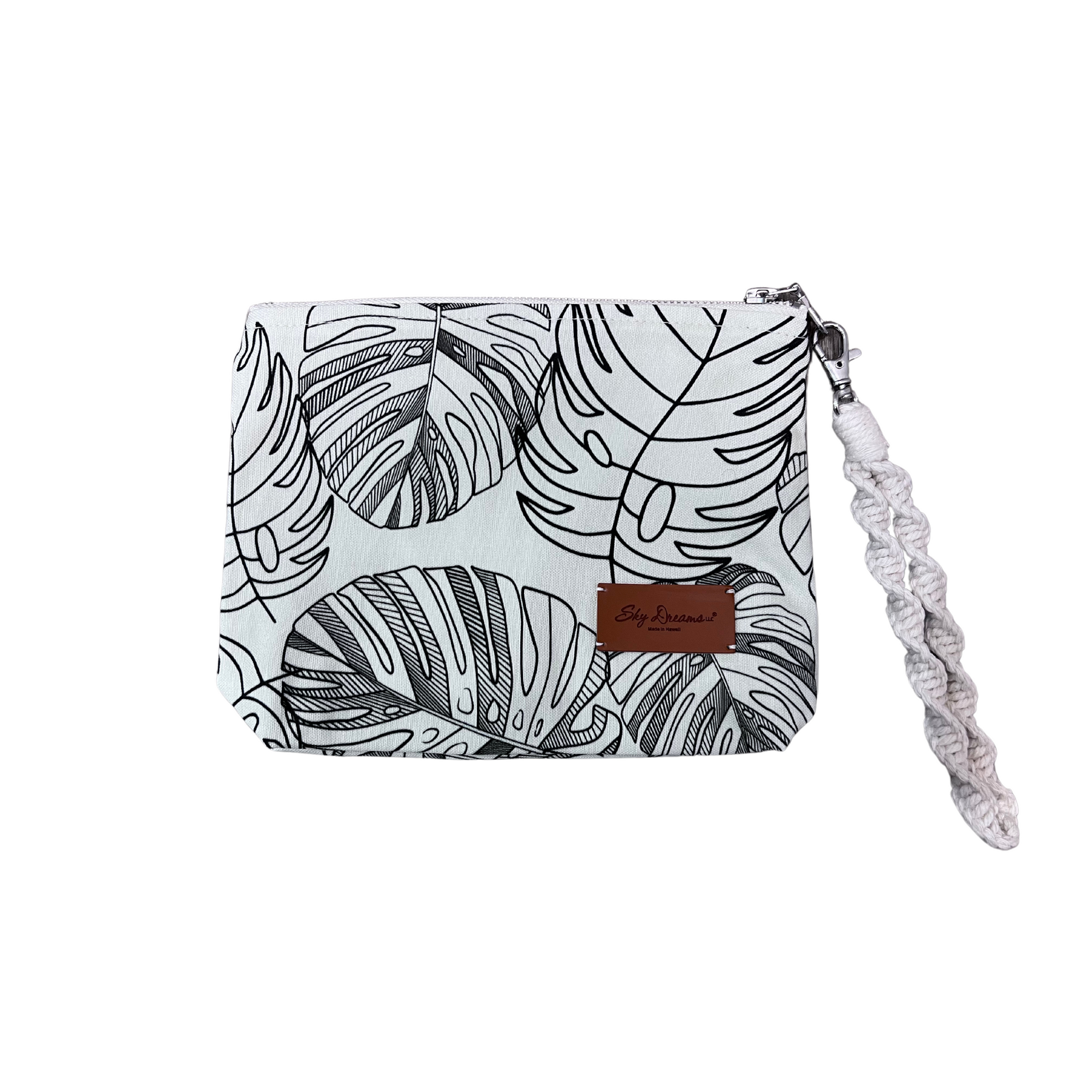 Pouch-Large Monstera Scattered