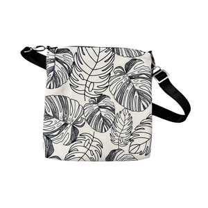 Linda Messenger Pouch-Large Monstera scattered