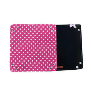 X-Large Travel Valet-Magical Collection Large Pink and White Dots with Bow