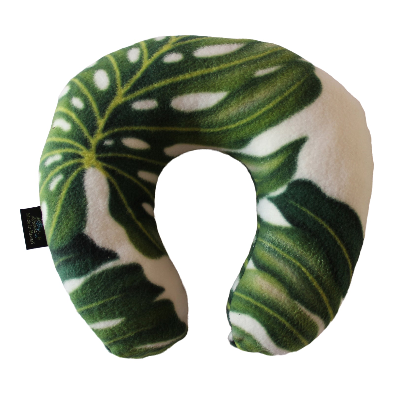 Neck Pillow fleece-White Monstera