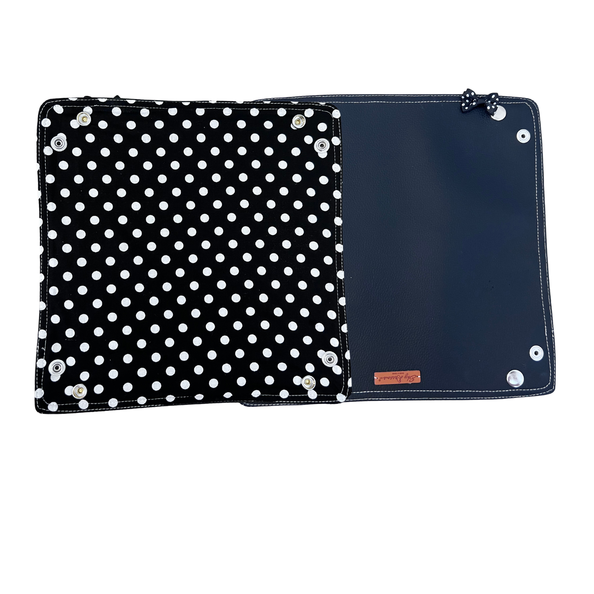 X-Large Travel Valet-Magical Collection Large Black and White Dots with Bow
