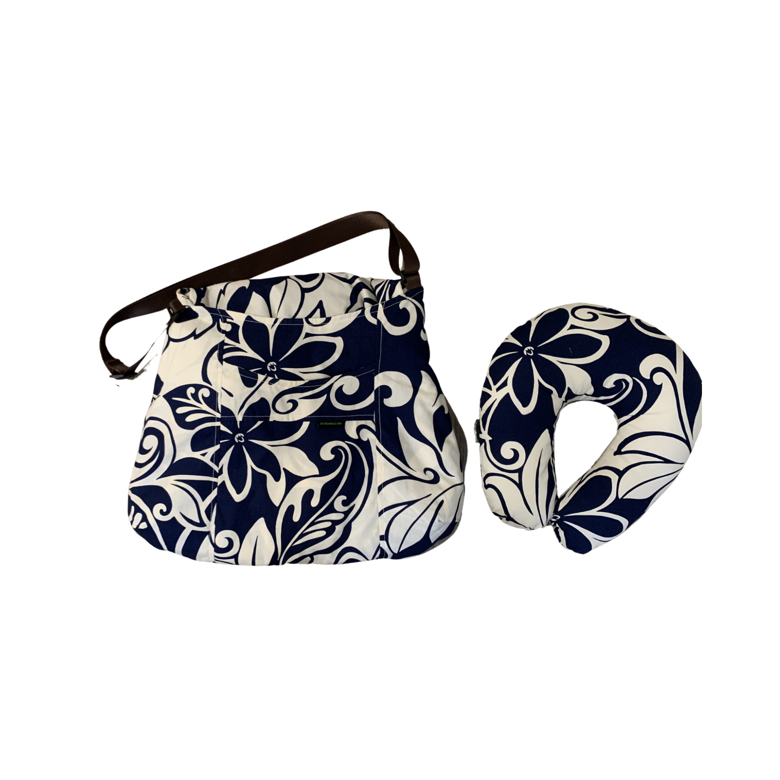 Sky Dreams travel blanket set-Leianna Navy Tiara flowers