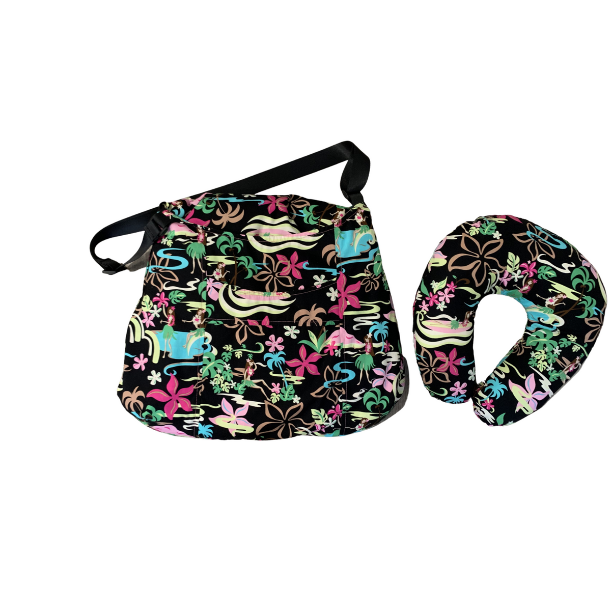 Sky Dreams travel blanket set-Leianna Hula Wahine Black