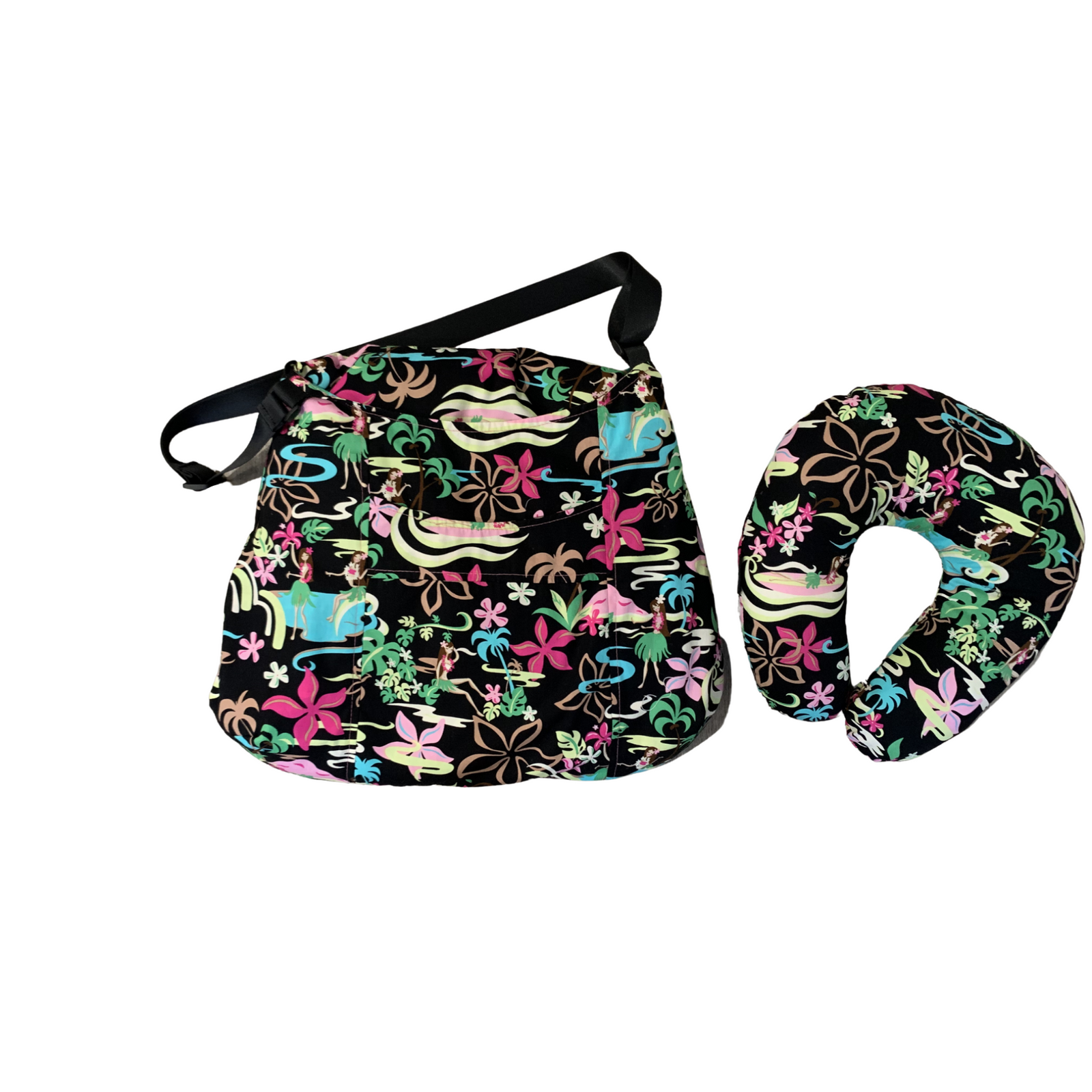 Sky Dreams travel blanket set-Leianna Hula Wahine Black