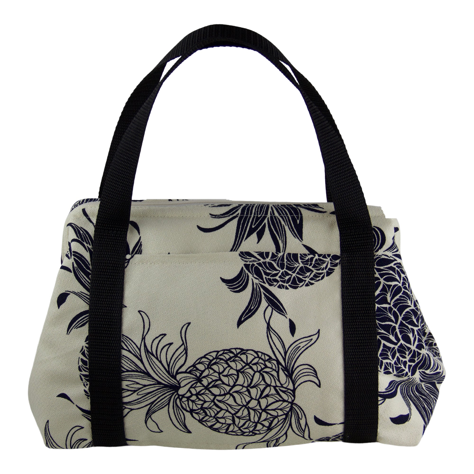 Large Insulated Toiletry/Lunch bag-Pineapple in Cotton Crepe